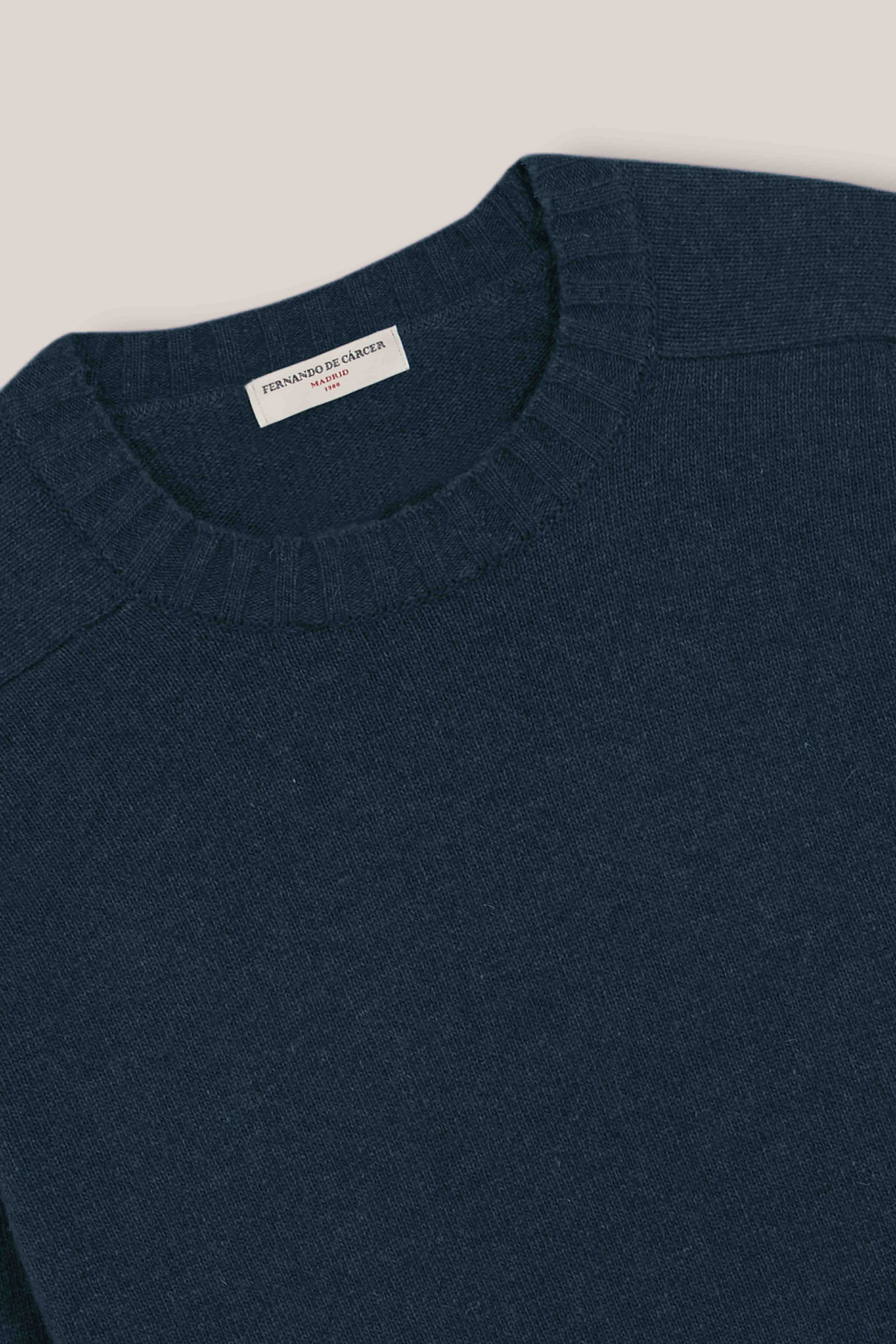 Jersey Cuello Redondo Lambswool - Azul Petróleo - Fernando de Cárcer