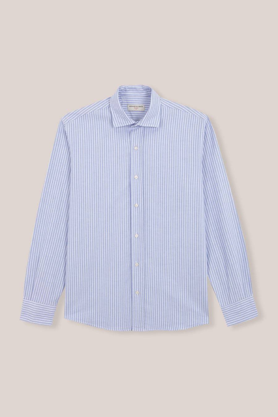 Camisa de Algodón - Oxford Azul Raya Fina Blanca - Fernando de Cárcer