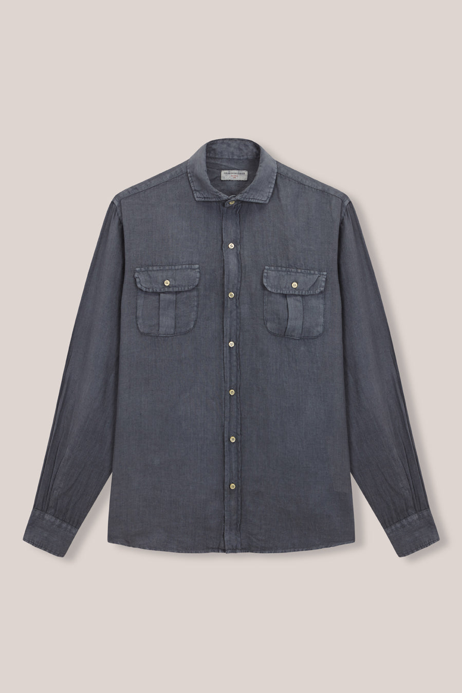 Camisa de Lino Dos Bolsillos - Plomo - Fernando de Cárcer