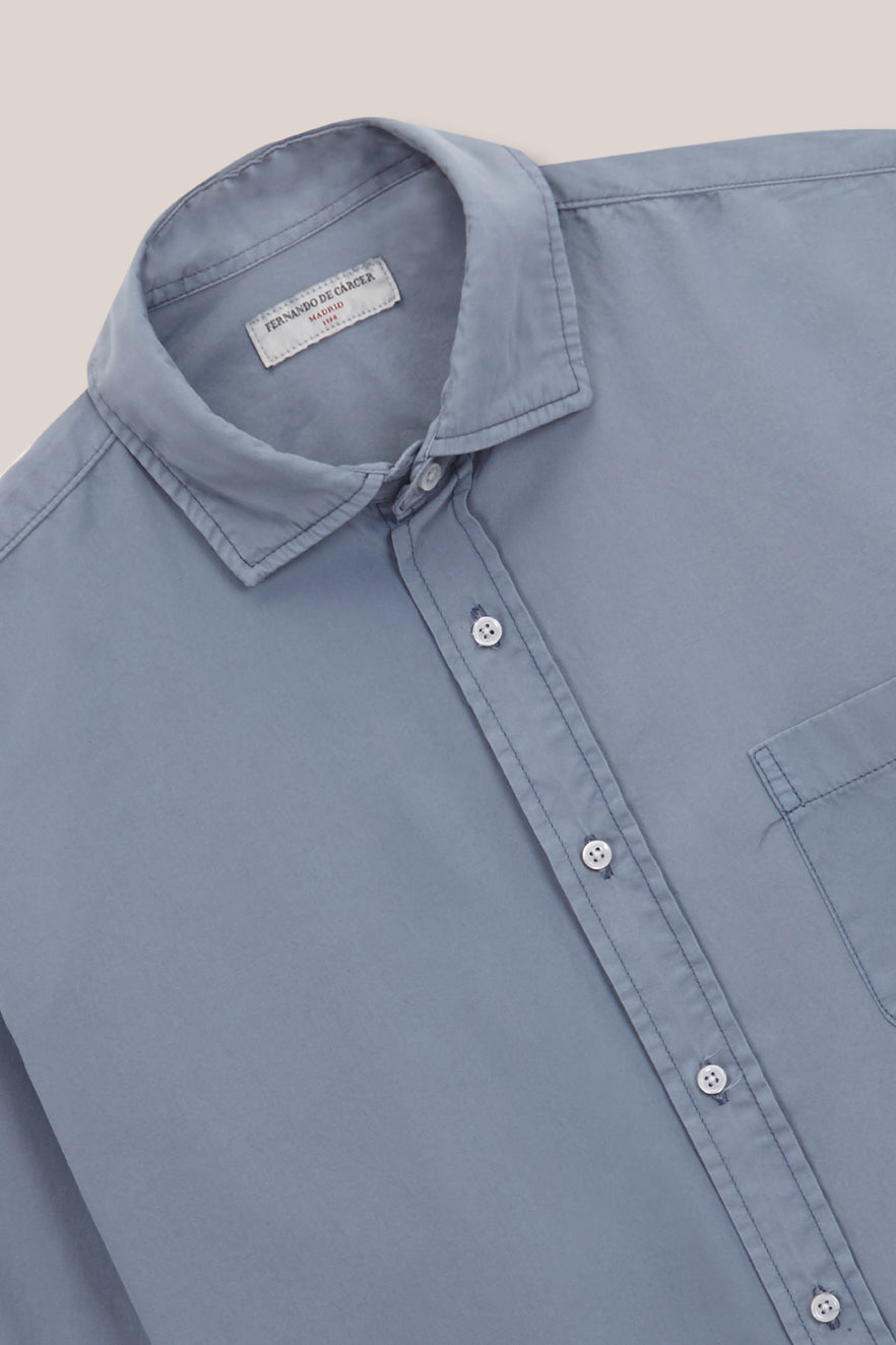 Camisa De Popelín Bolsillo - Azul Petróleo - Fernando de Cárcer