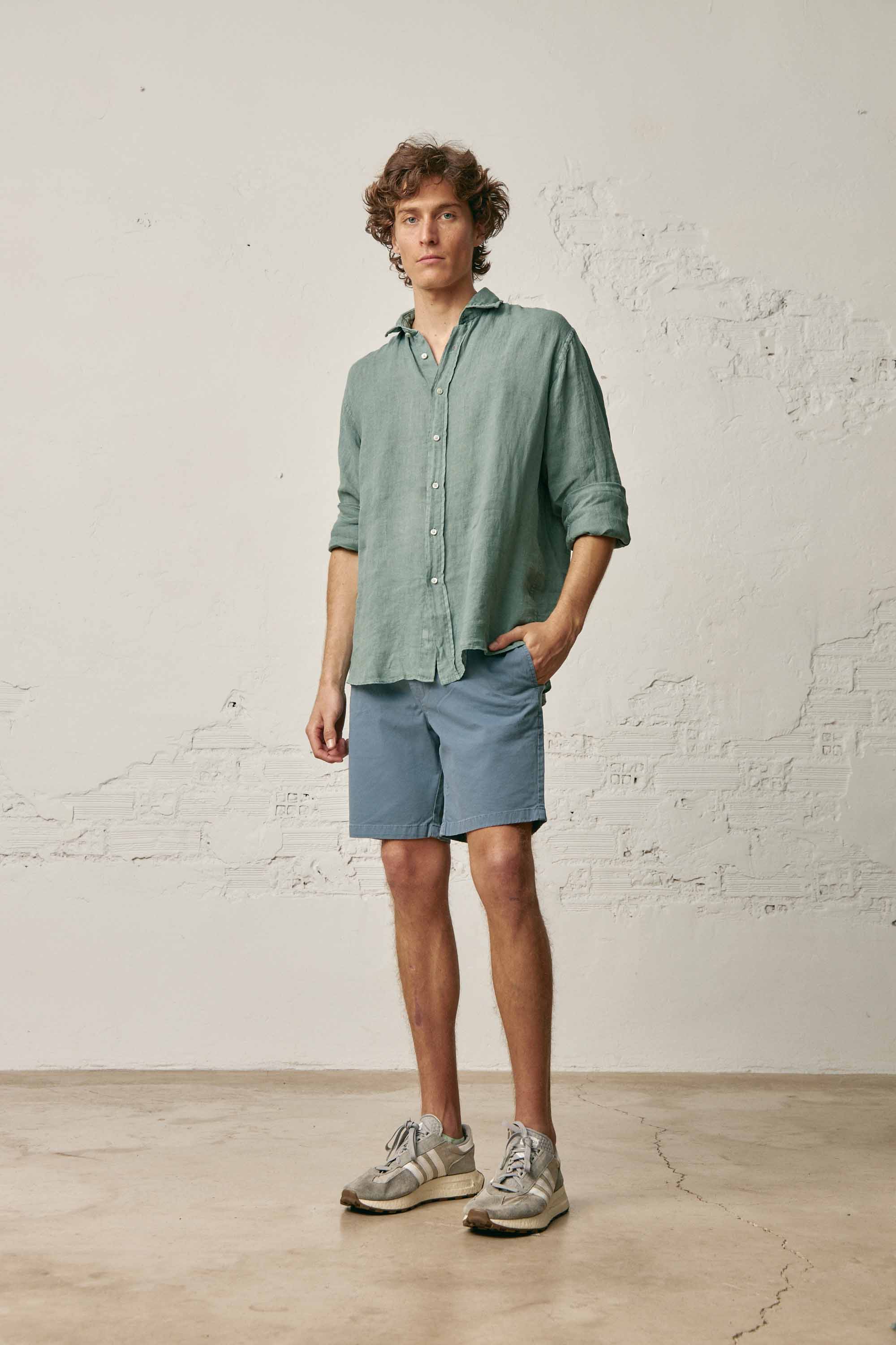 Camisa de Lino - Verde Lavado - Fernando de Cárcer
