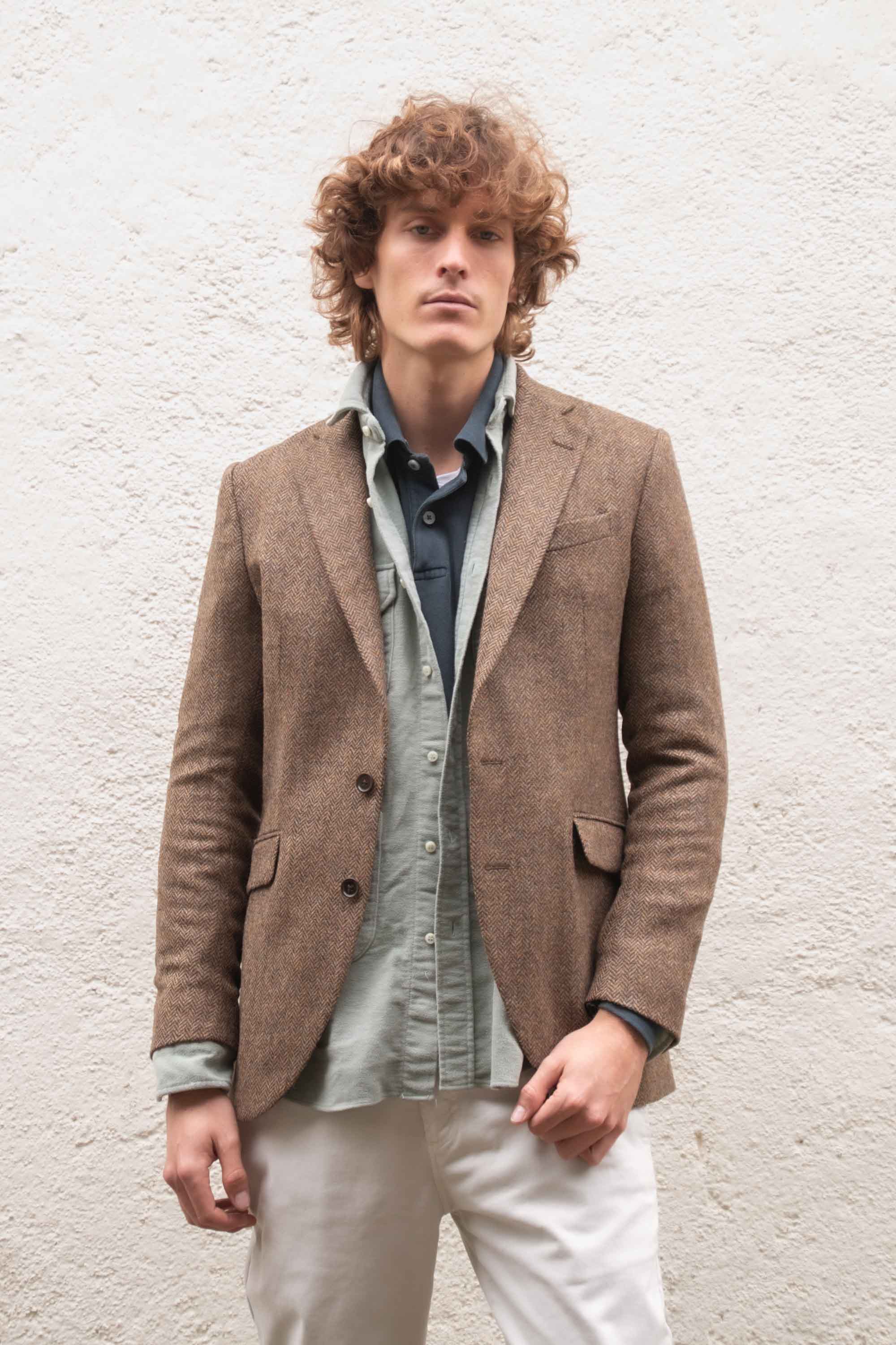 Camisa de Velvetón Cuatro Bolsillos - Verde Lavado
