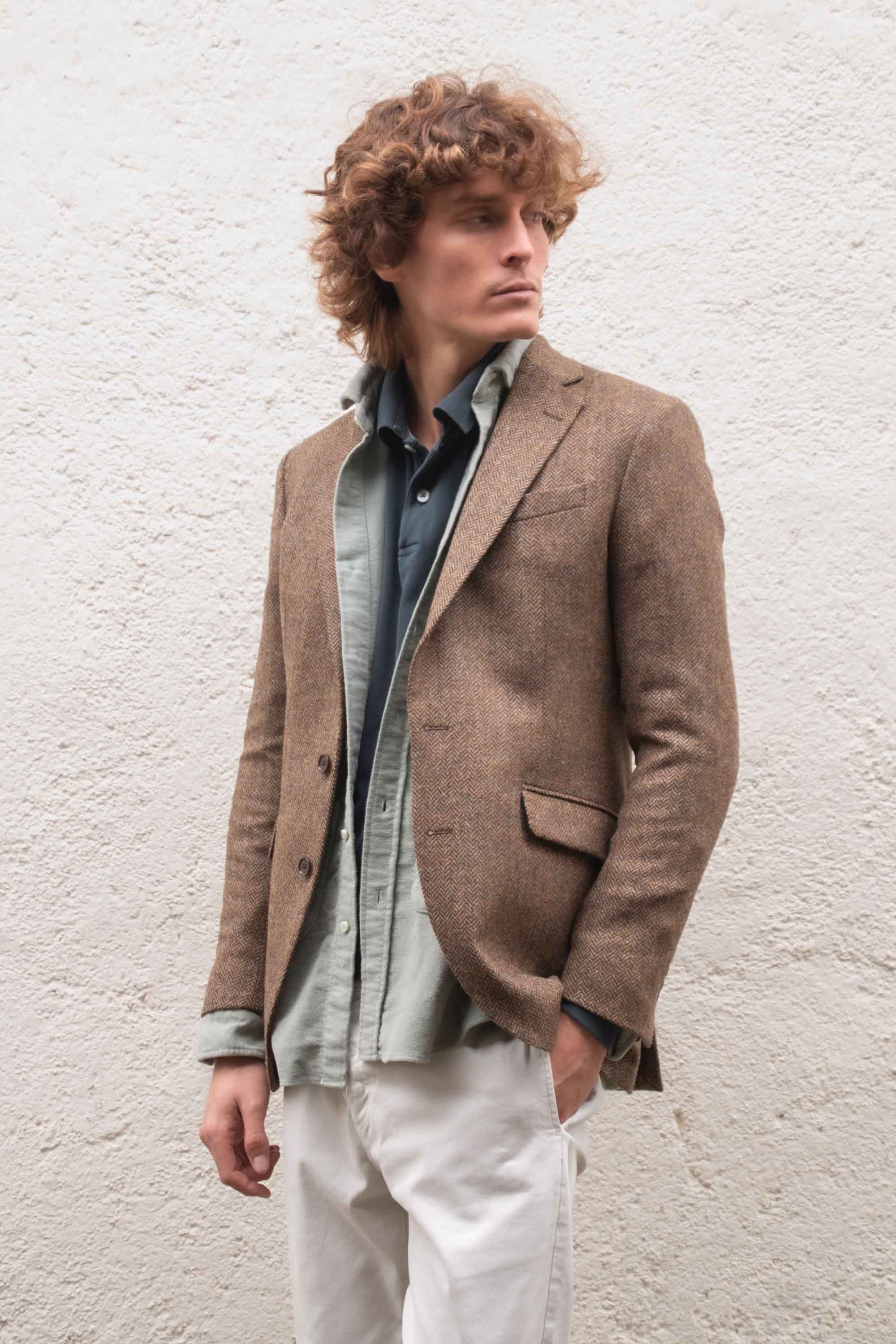 Camisa de Velvetón Cuatro Bolsillos - Verde Lavado