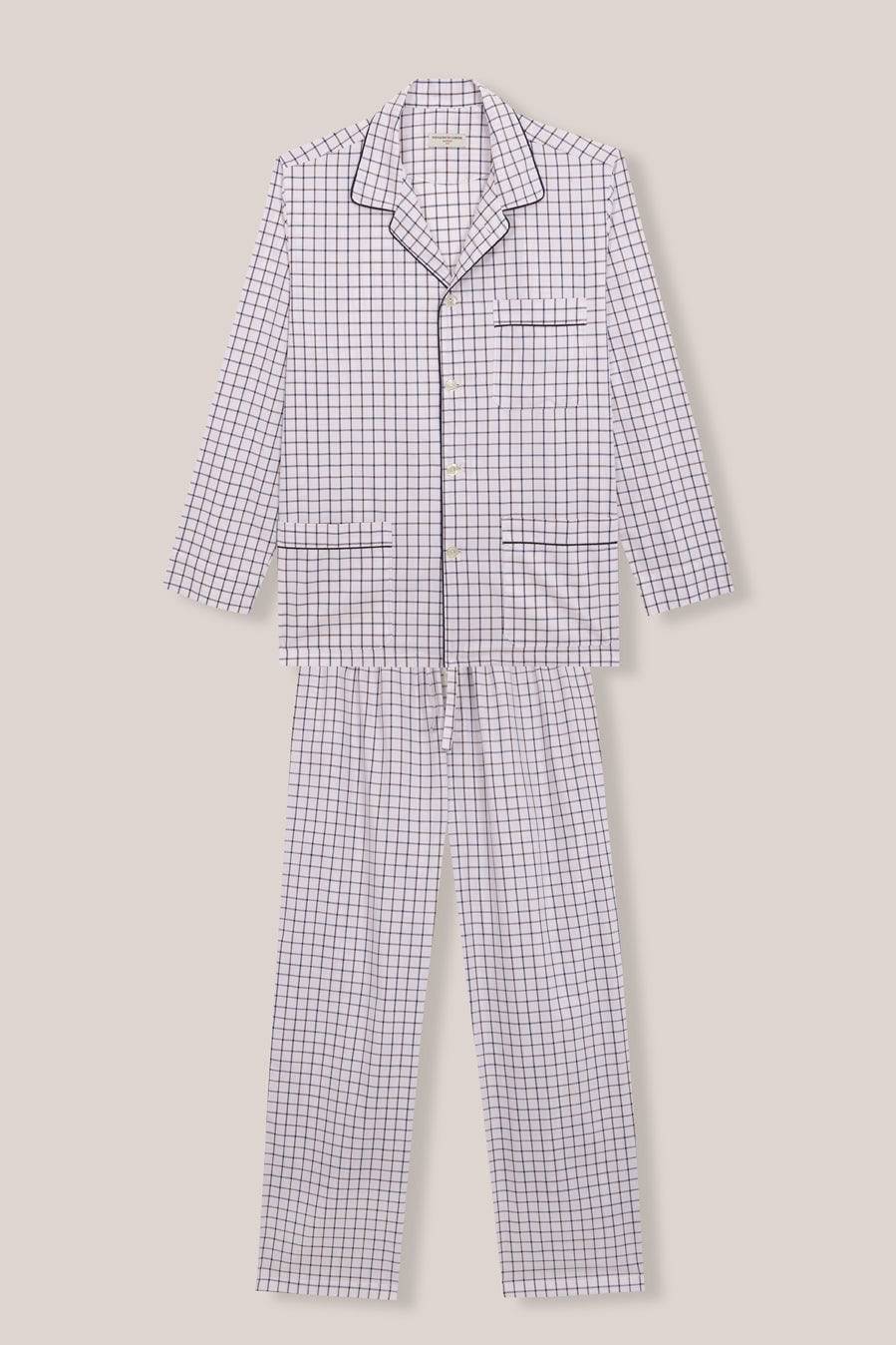 Pijama - Cuadros Viyela Azul Marino y Marrón - Fernando de Cárcer
