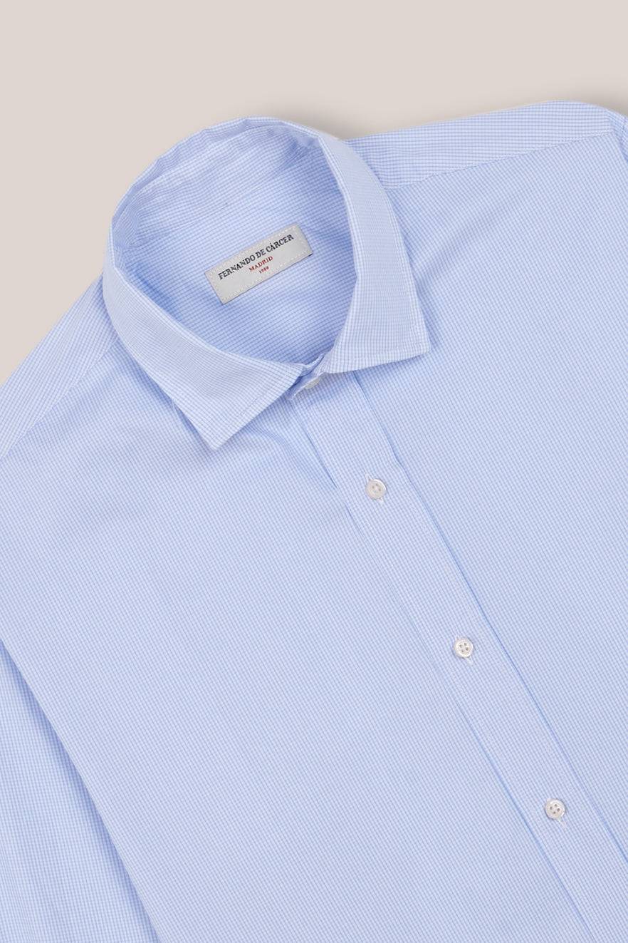 Camisa de Algodón - Microcuadros Azules - Fernando de Cárcer