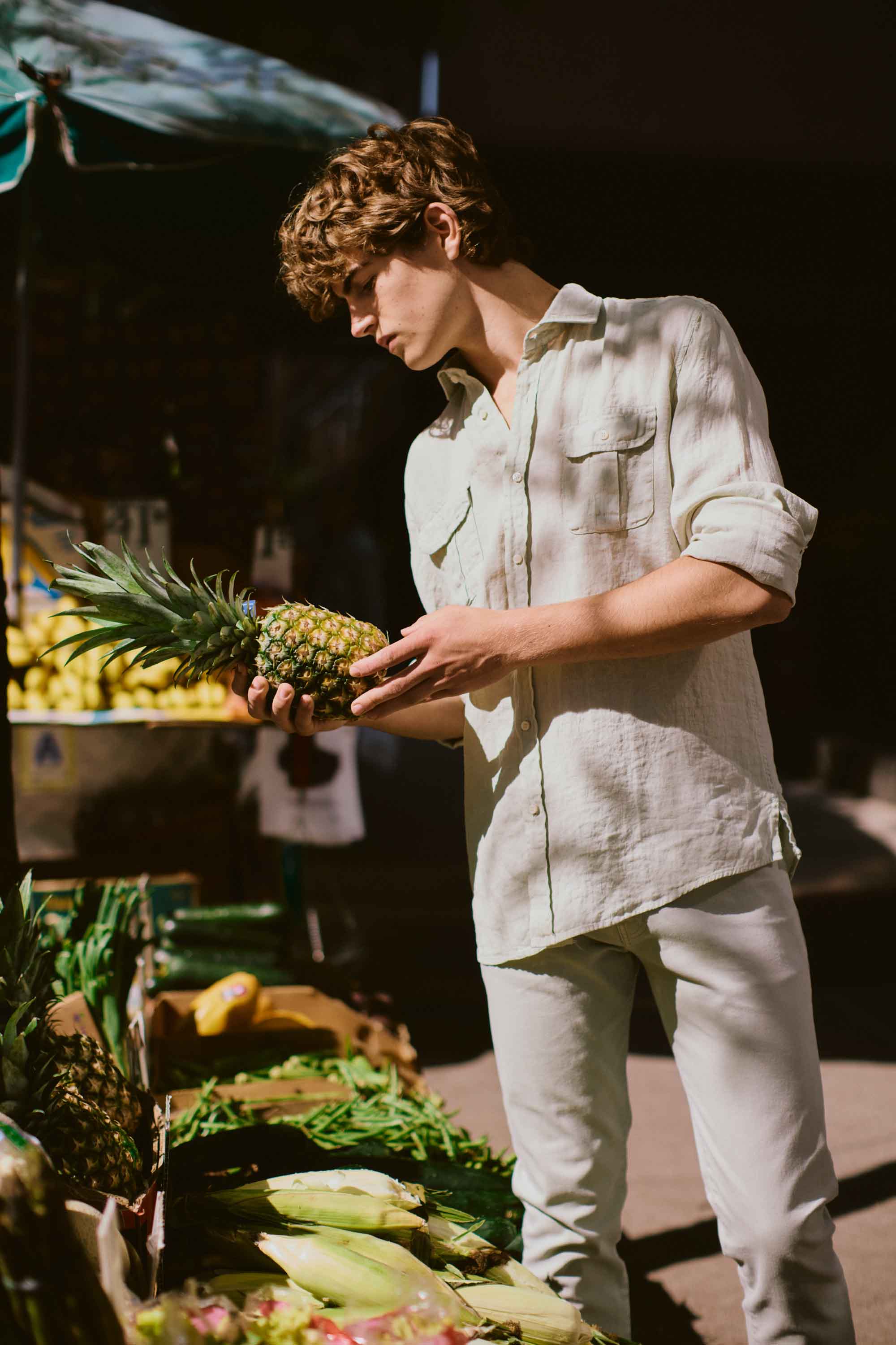 Camisa de Lino Dos Bolsillos - Piedra - Fernando de Cárcer