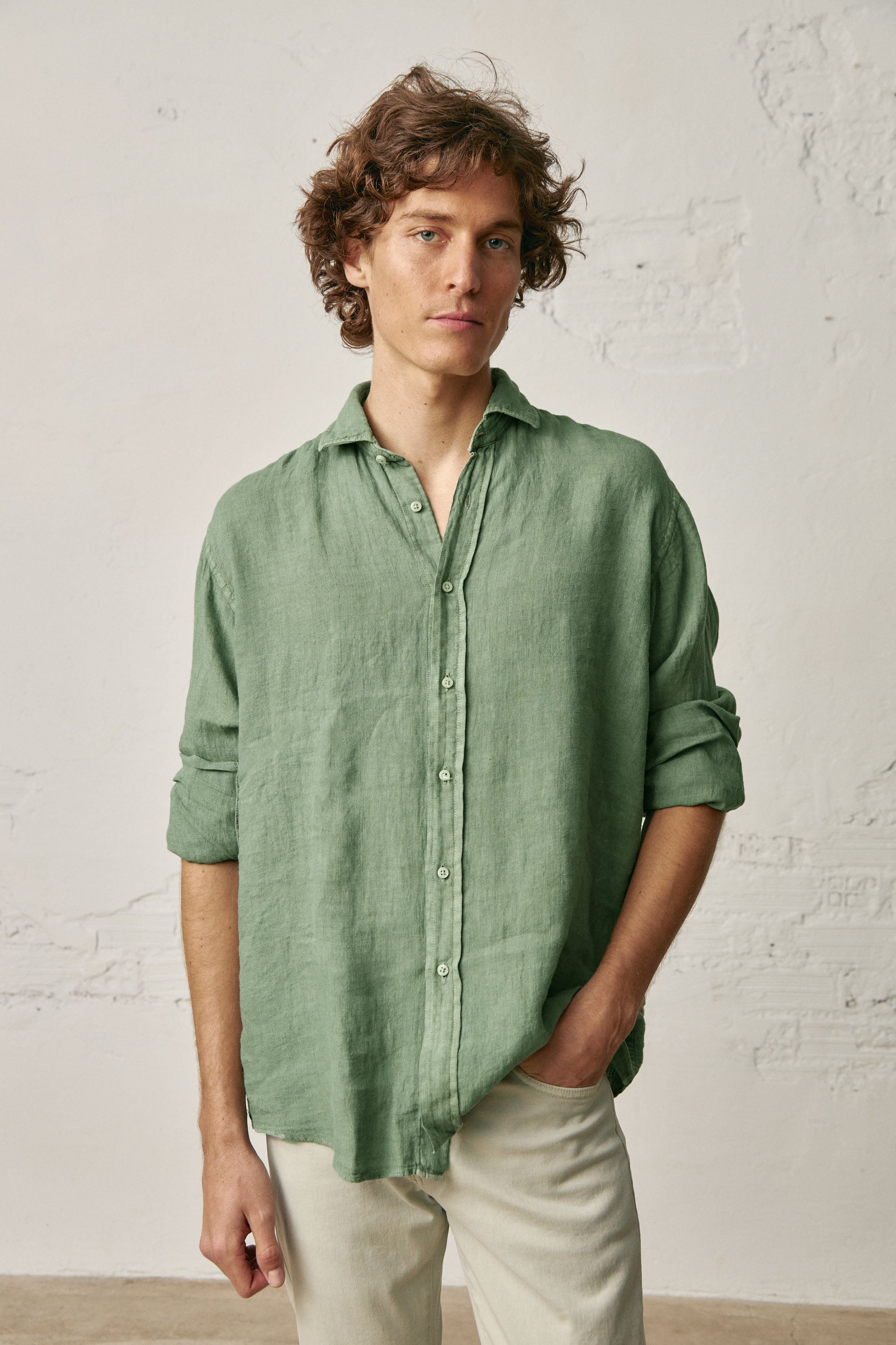 Camisa de Lino - Verde - Fernando de Cárcer