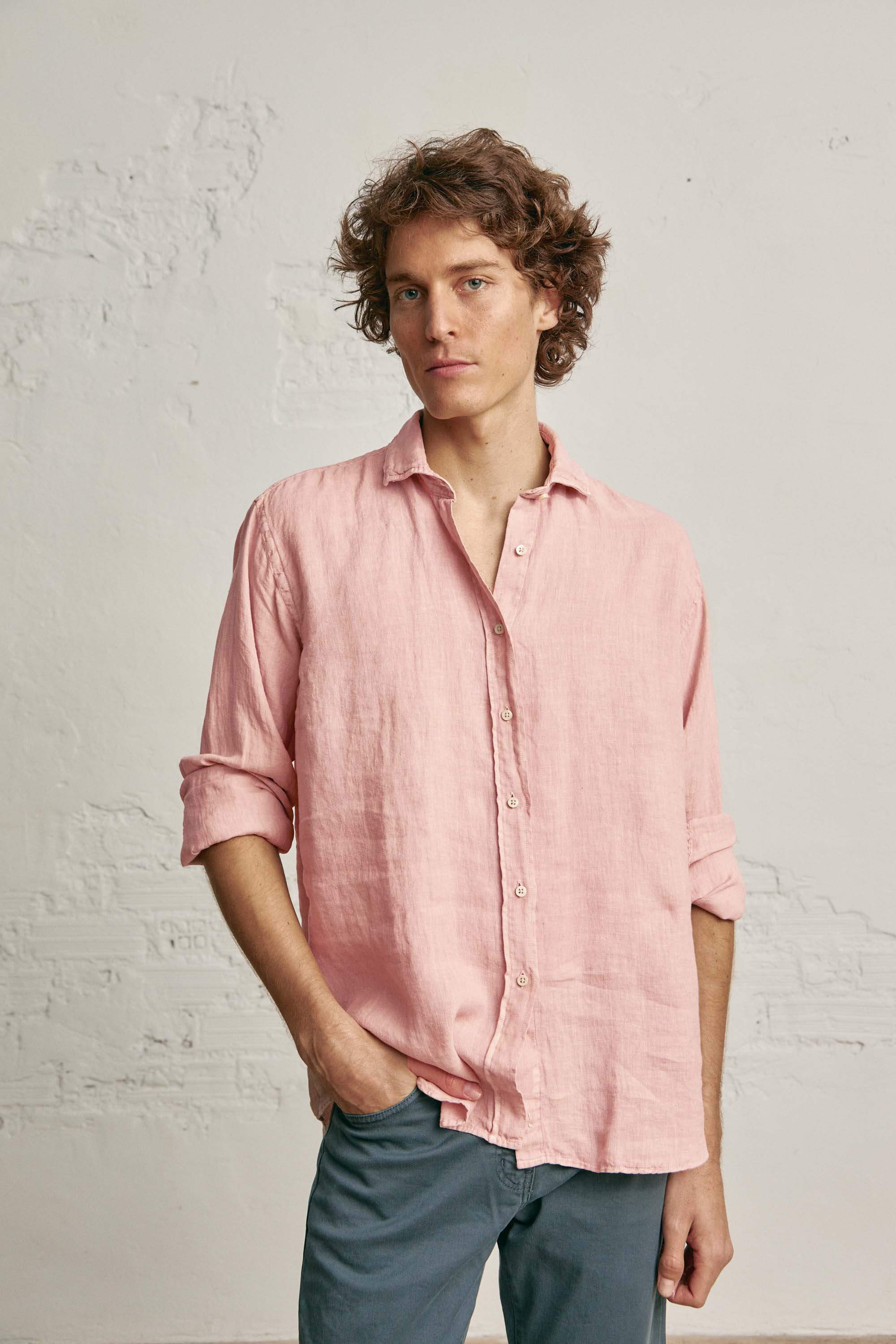 Camisa de Lino - Rosa Claro - Fernando de Cárcer