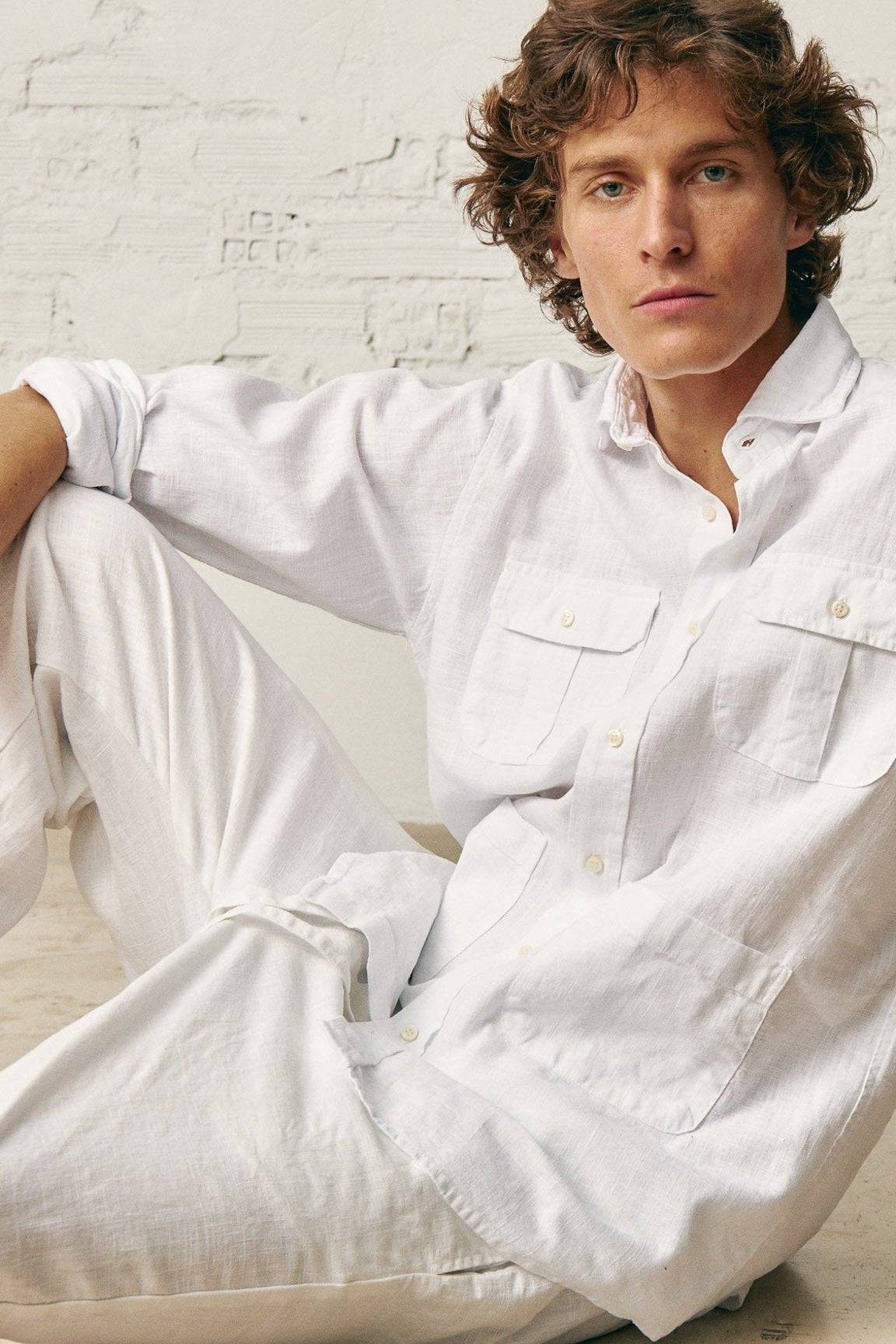 Pantalón Largo Lino - Blanco - Fernando de Cárcer