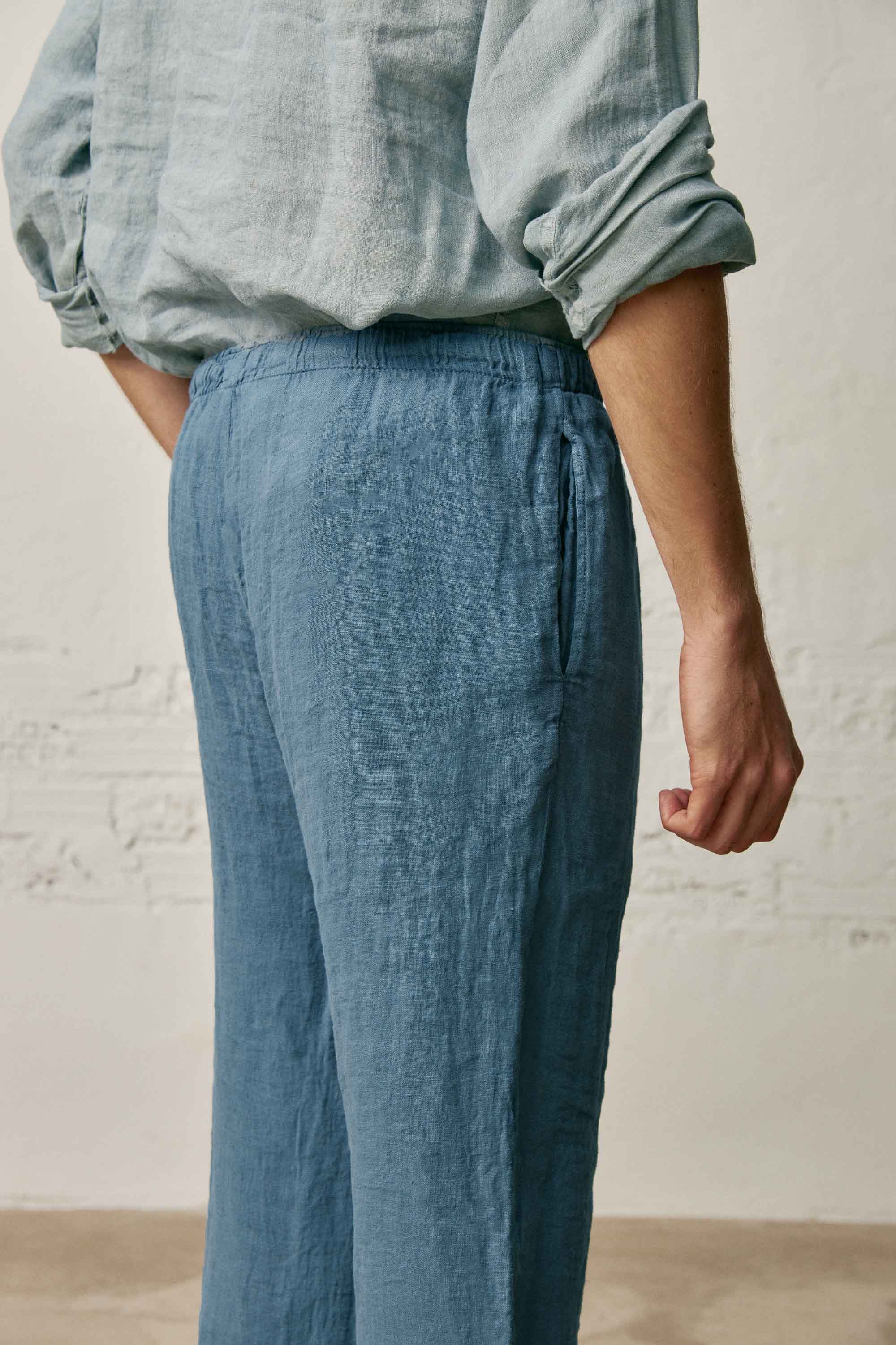 Pantalón Largo Lino - Azul - Fernando de Cárcer
