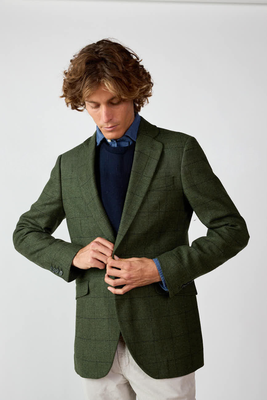 <tc>Blazer</tc> Tweed - Brown Herringbone