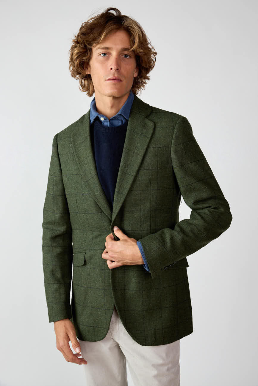 <tc>Blazer</tc> Tweed - Brown Herringbone