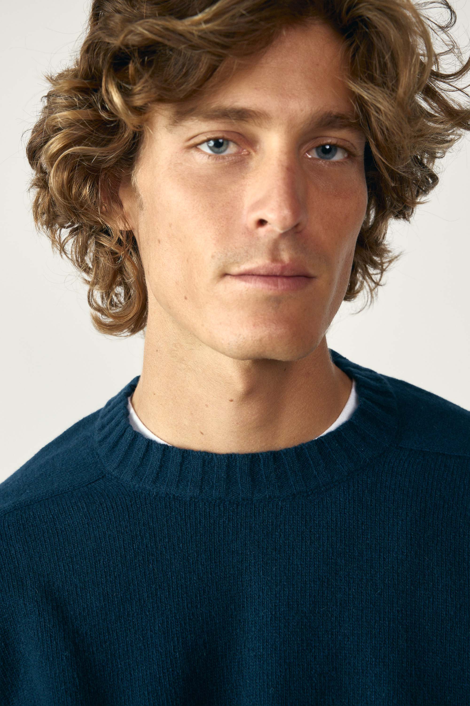 Jersey Cuello Redondo Lambswool - Azul Petróleo