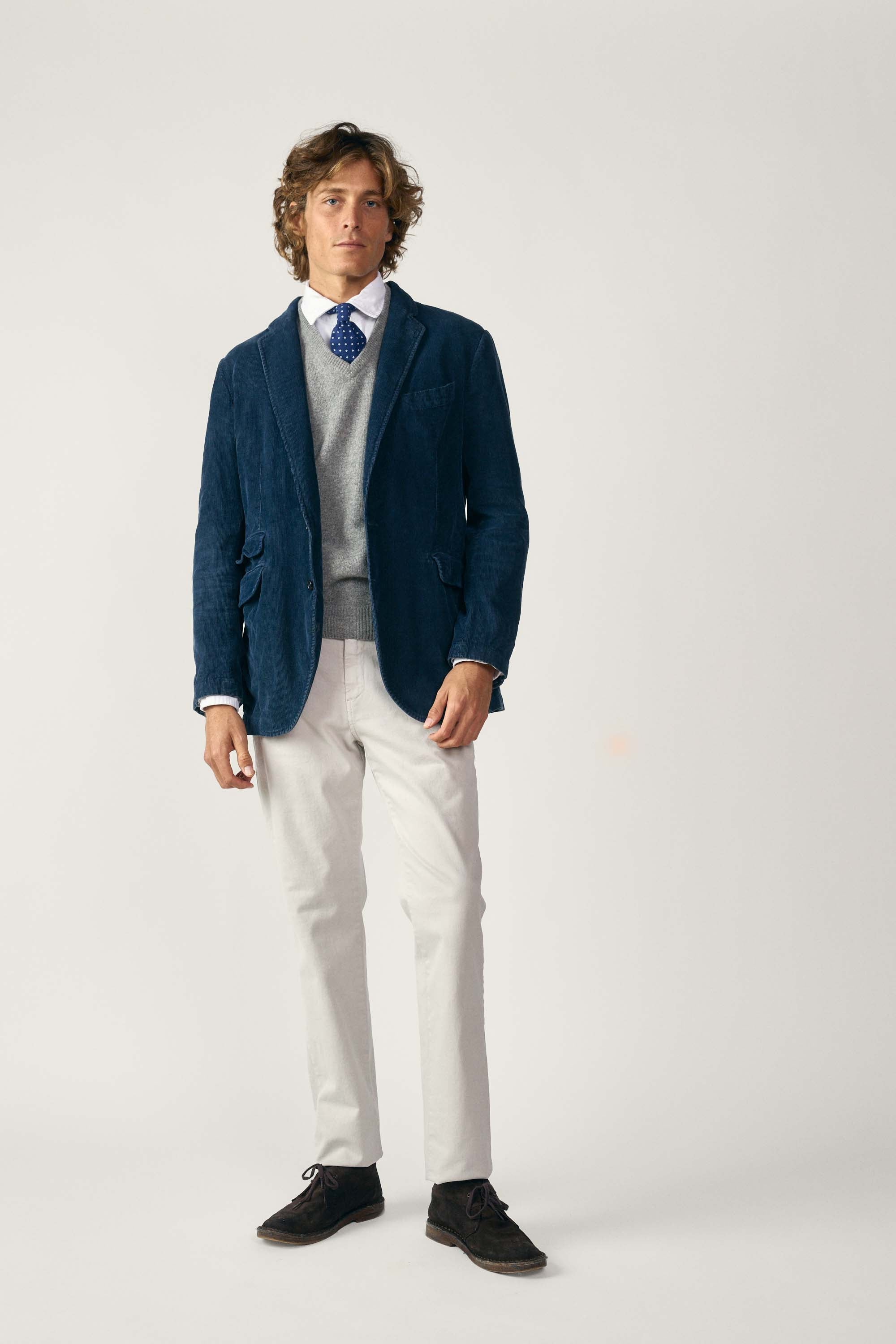 <tc>Blazer</tc> of <tc>11-Wales Corduroy</tc> - Navy Blue