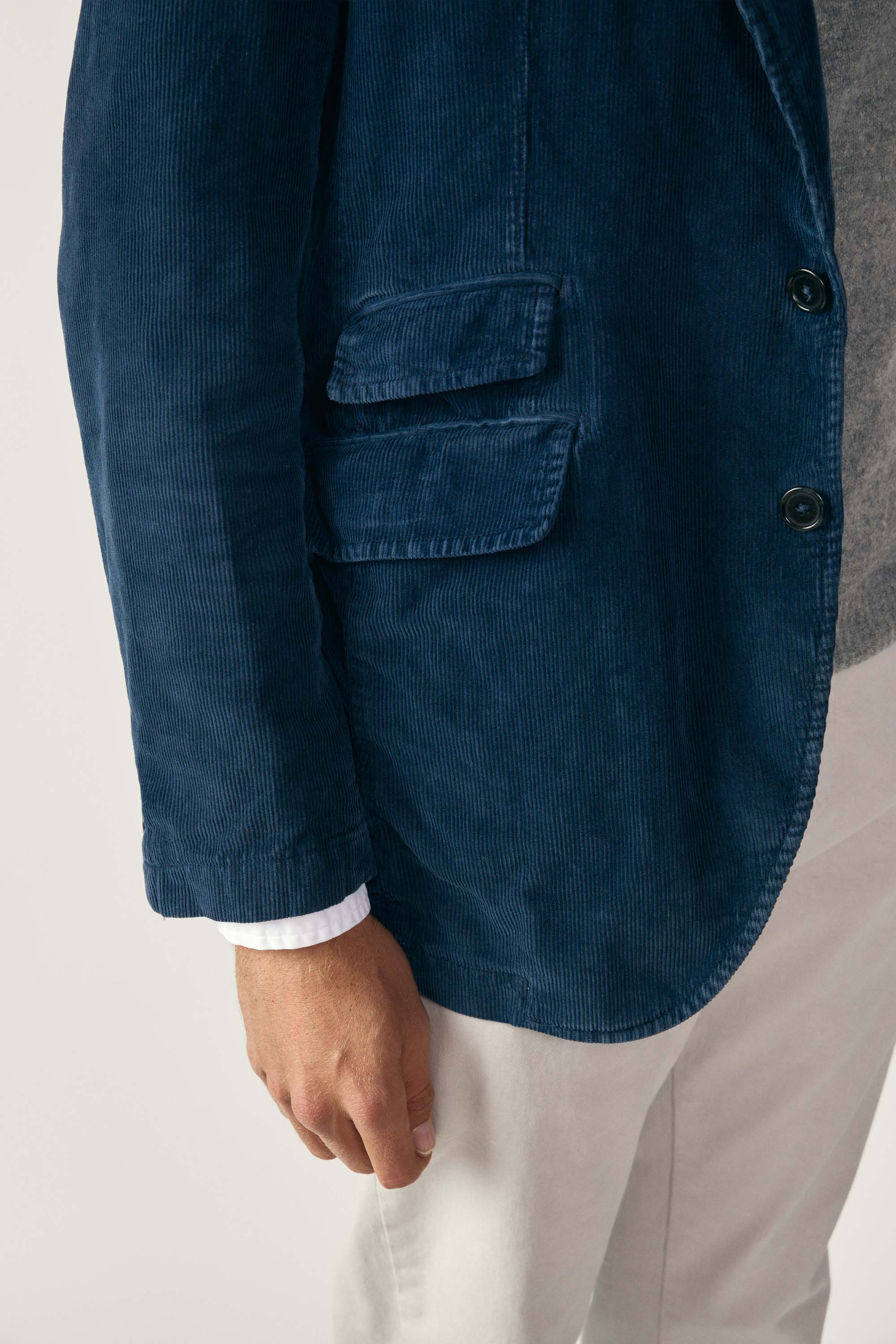 <tc>Blazer</tc> of <tc>11-Wales Corduroy</tc> - Navy Blue