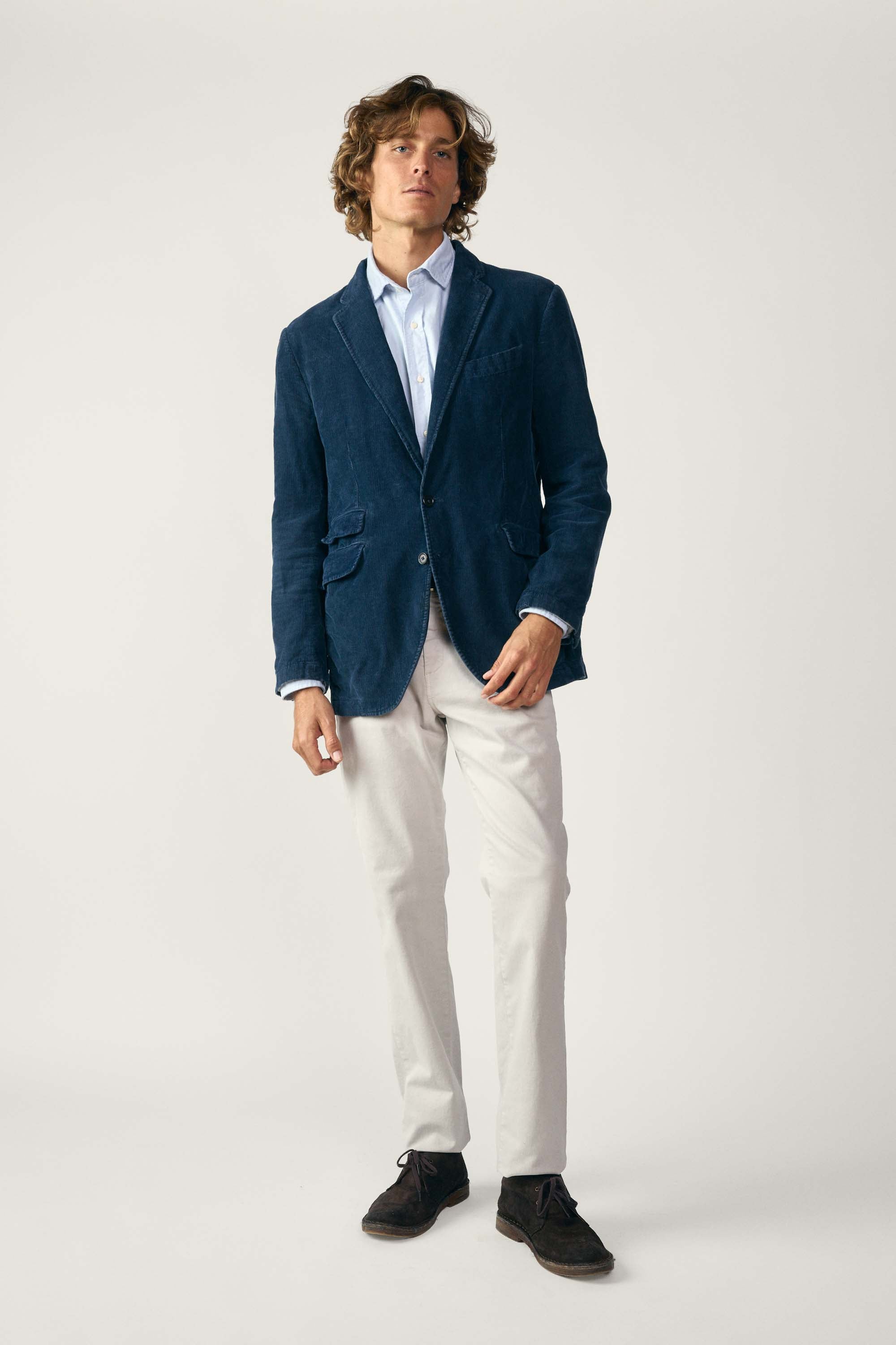 <tc>Blazer</tc> of <tc>11-Wales Corduroy</tc> - Navy Blue