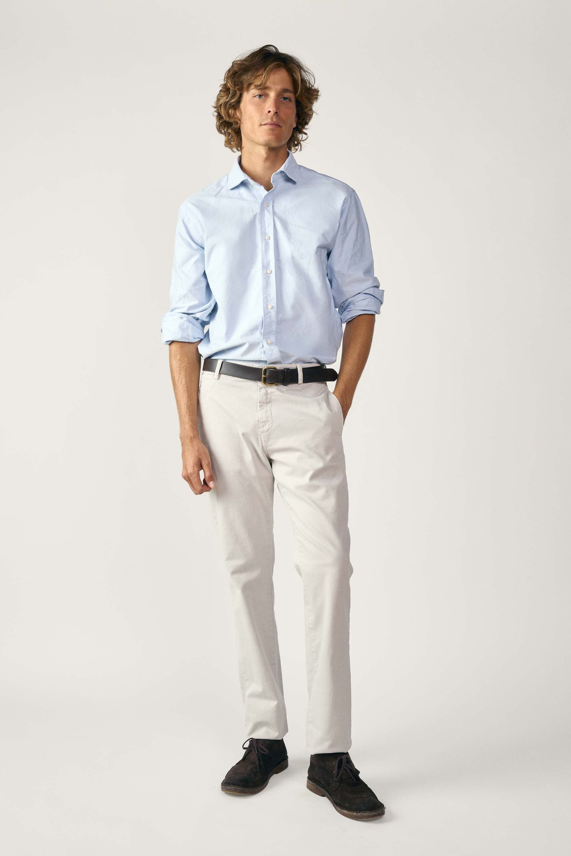 Camisa de Algodón - Oxford Azul Celeste