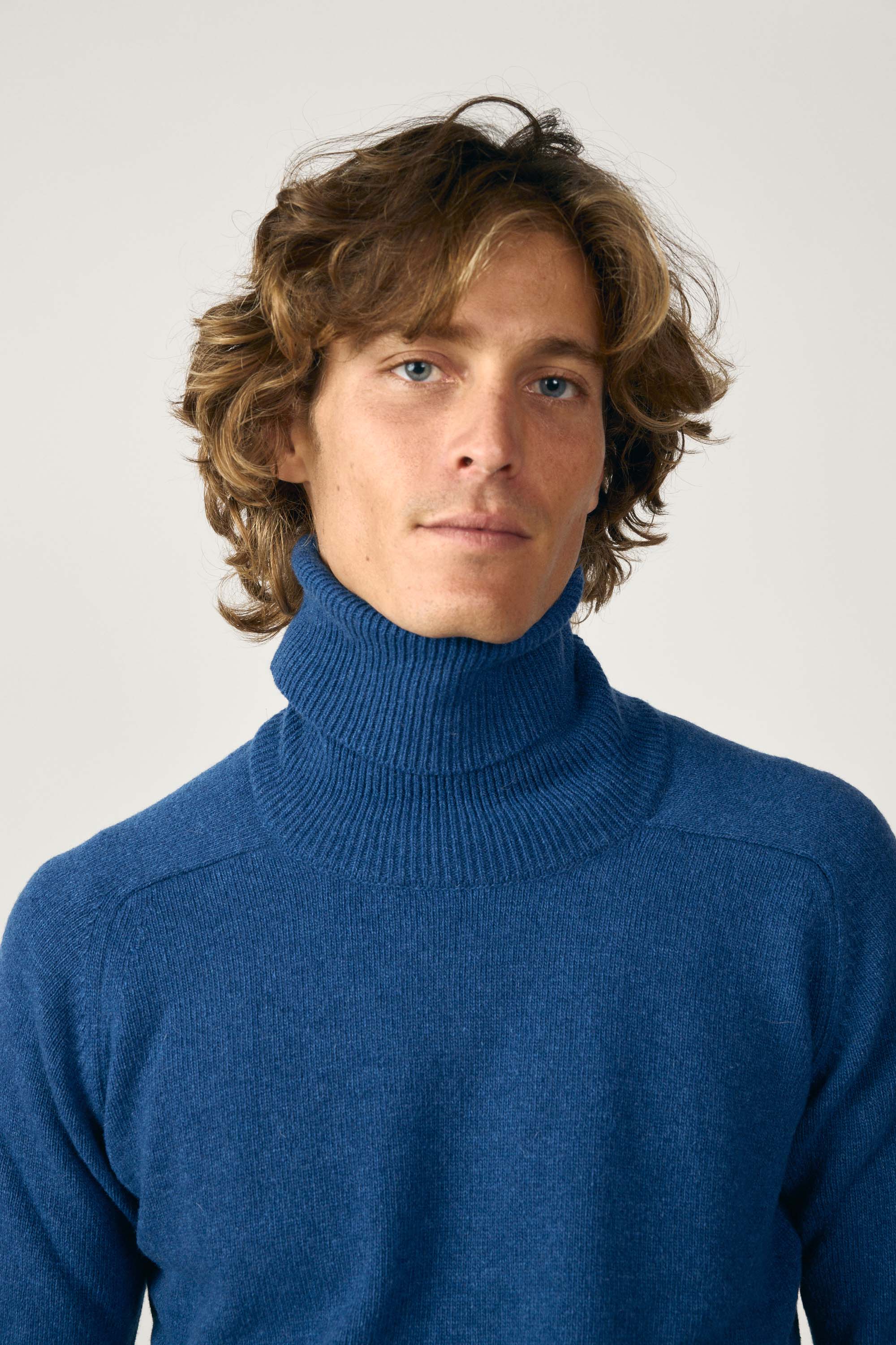 Jersey Cuello Vuelto Lambswool - Azul