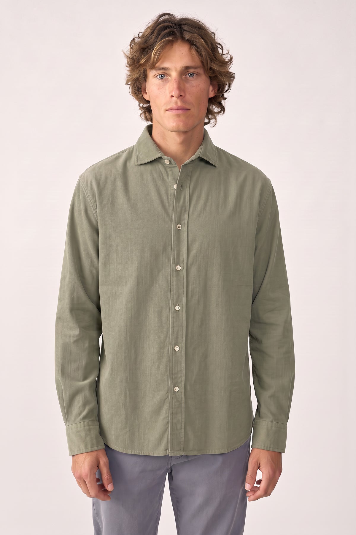 Camisa Micropana - Verde Khaki