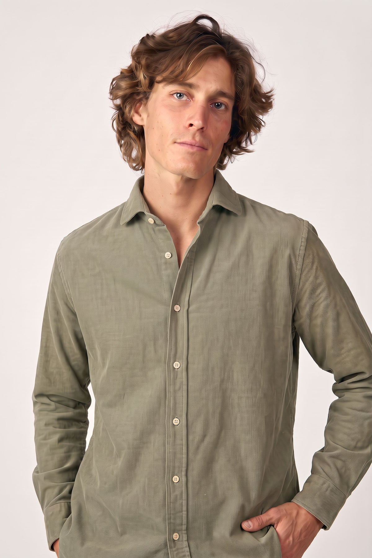 Camisa Micropana - Verde Khaki