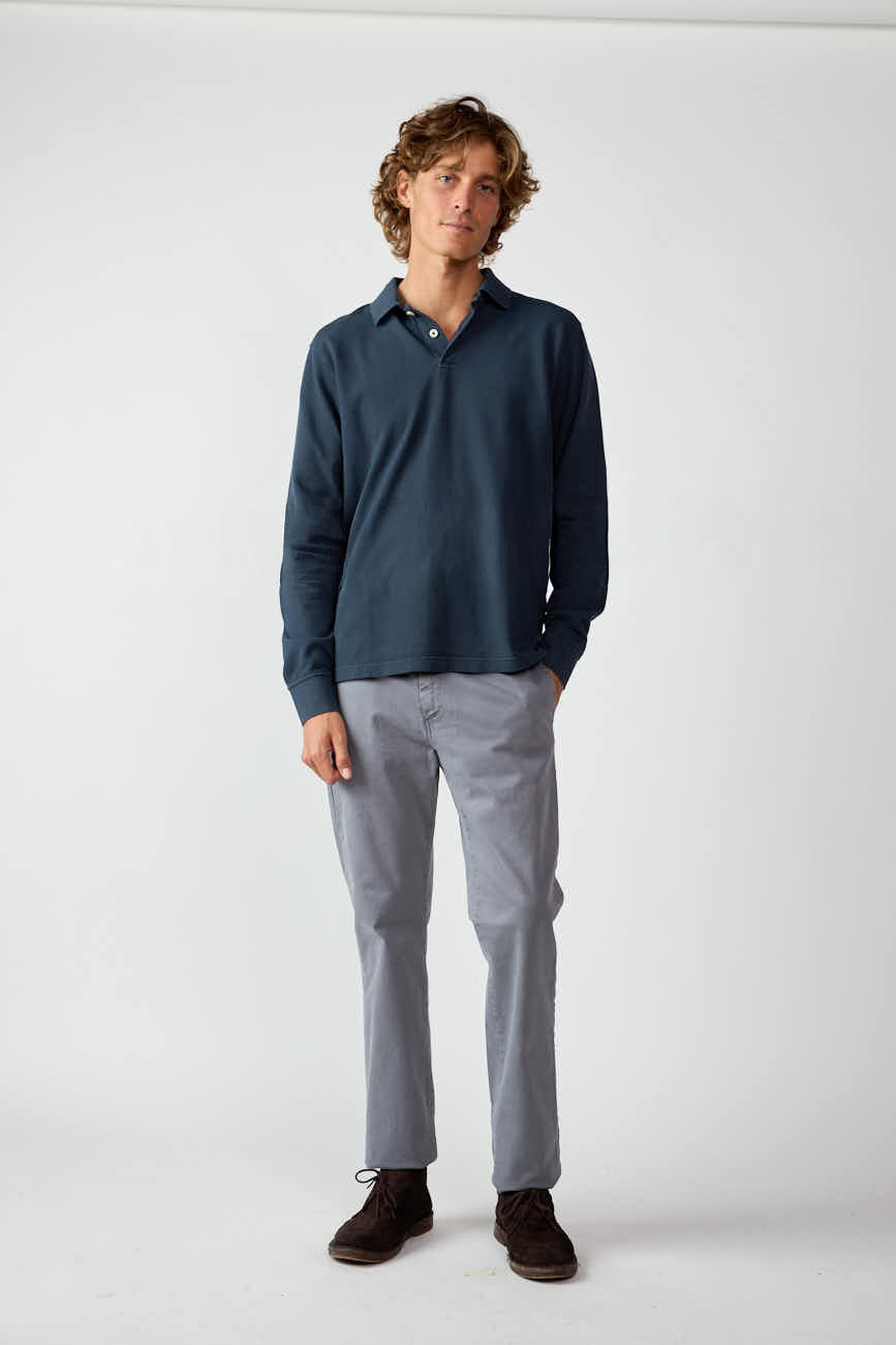 Polo Manga Larga - Azul Marino