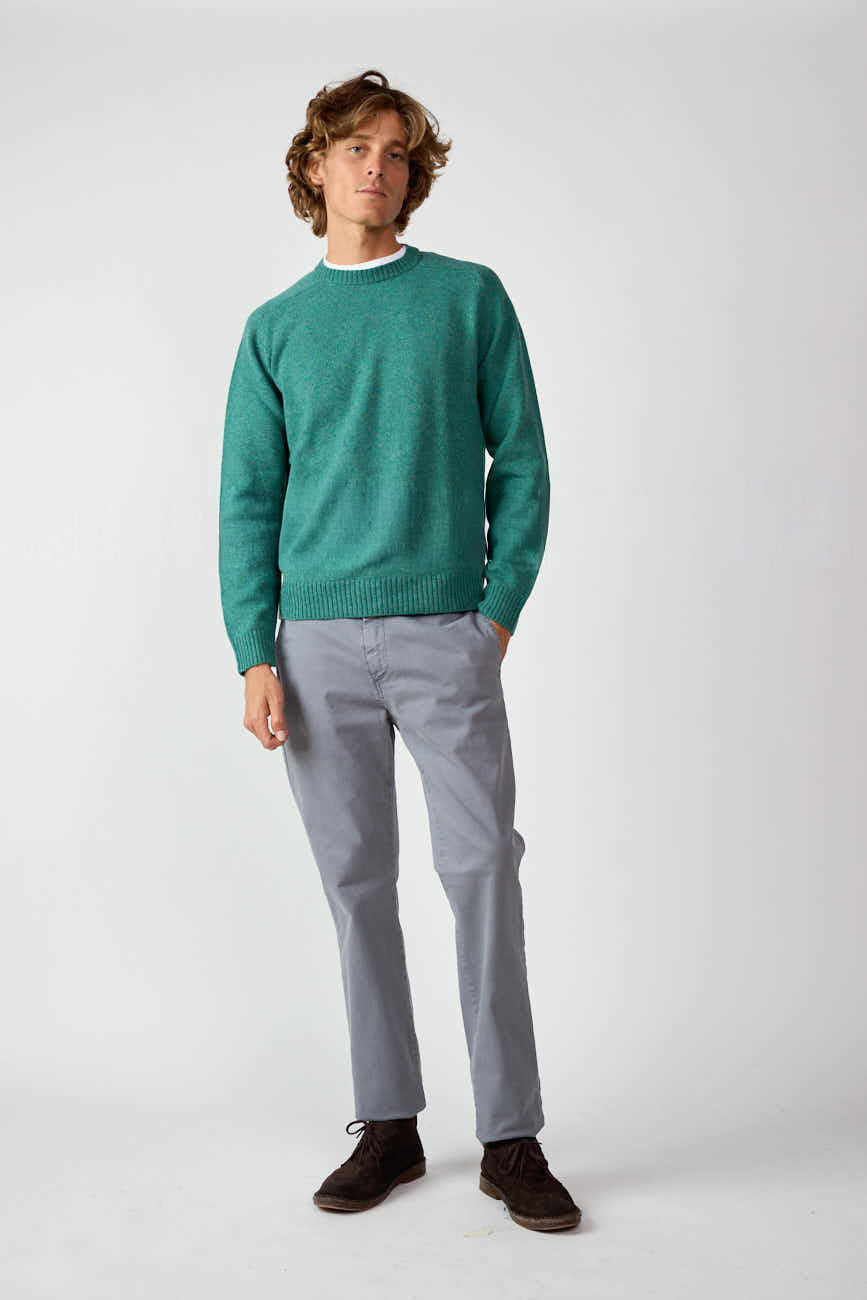 Jersey Cuello Redondo Shetland - Verde Celeste