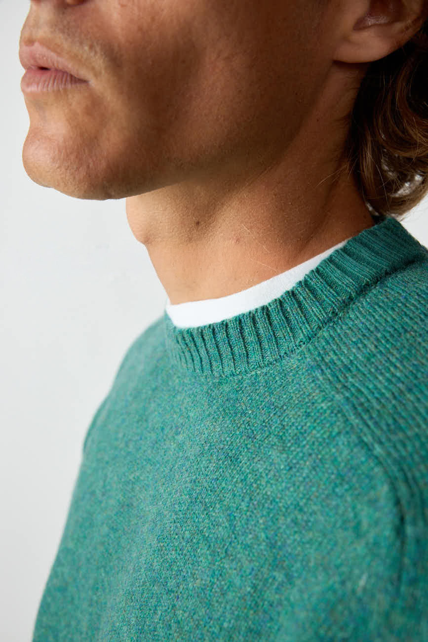 Jersey Cuello Redondo Shetland - Verde Celeste