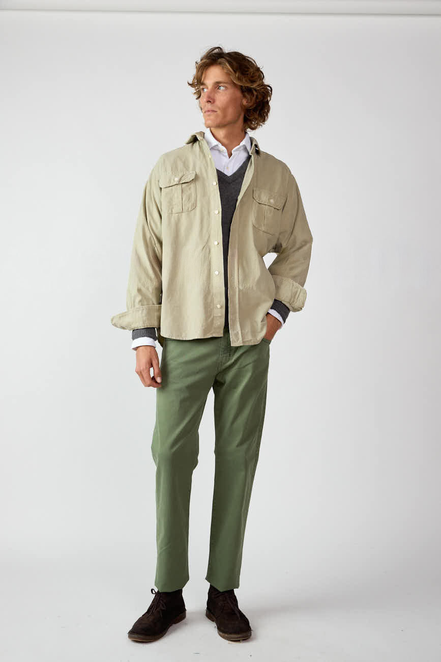 Camisa Micropana 2 Bolsillos - Camel