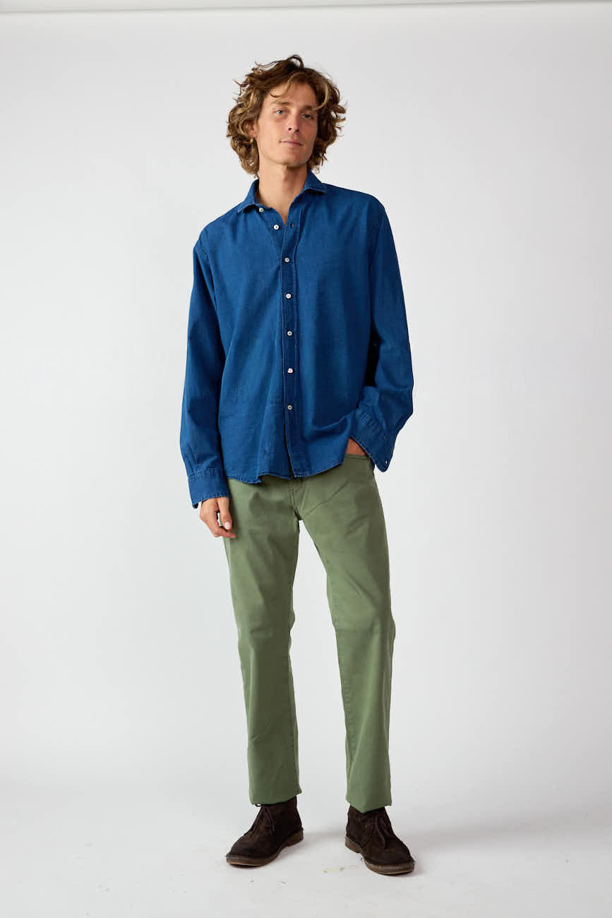 Camisa de Algodón - Vaquera Oscura