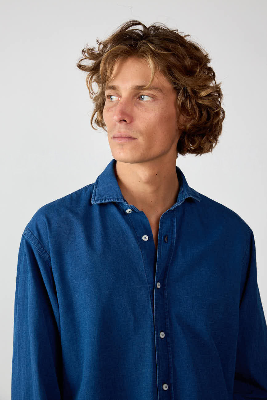 Camisa de Algodón - Vaquera Oscura