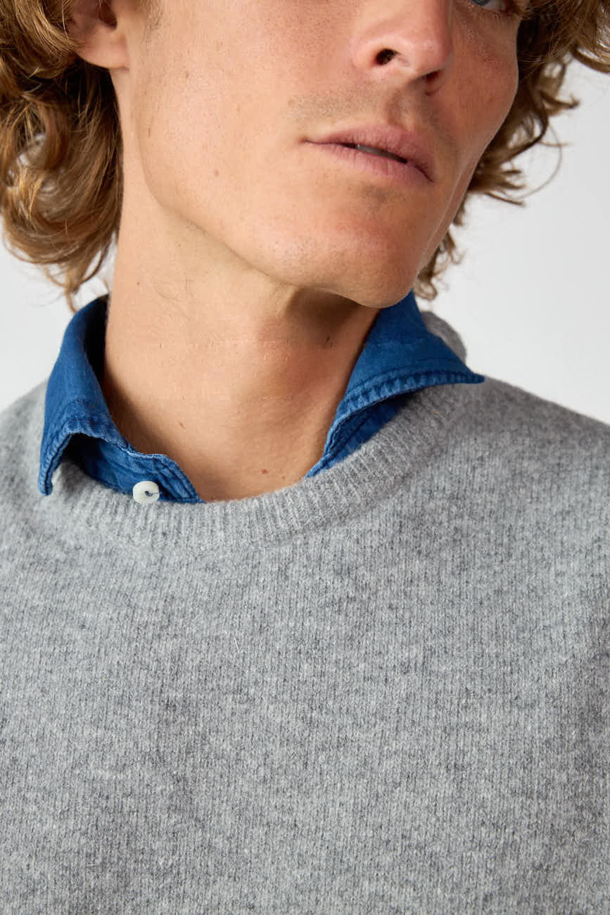 Chaleco Cuello Redondo Lambswool - Gris