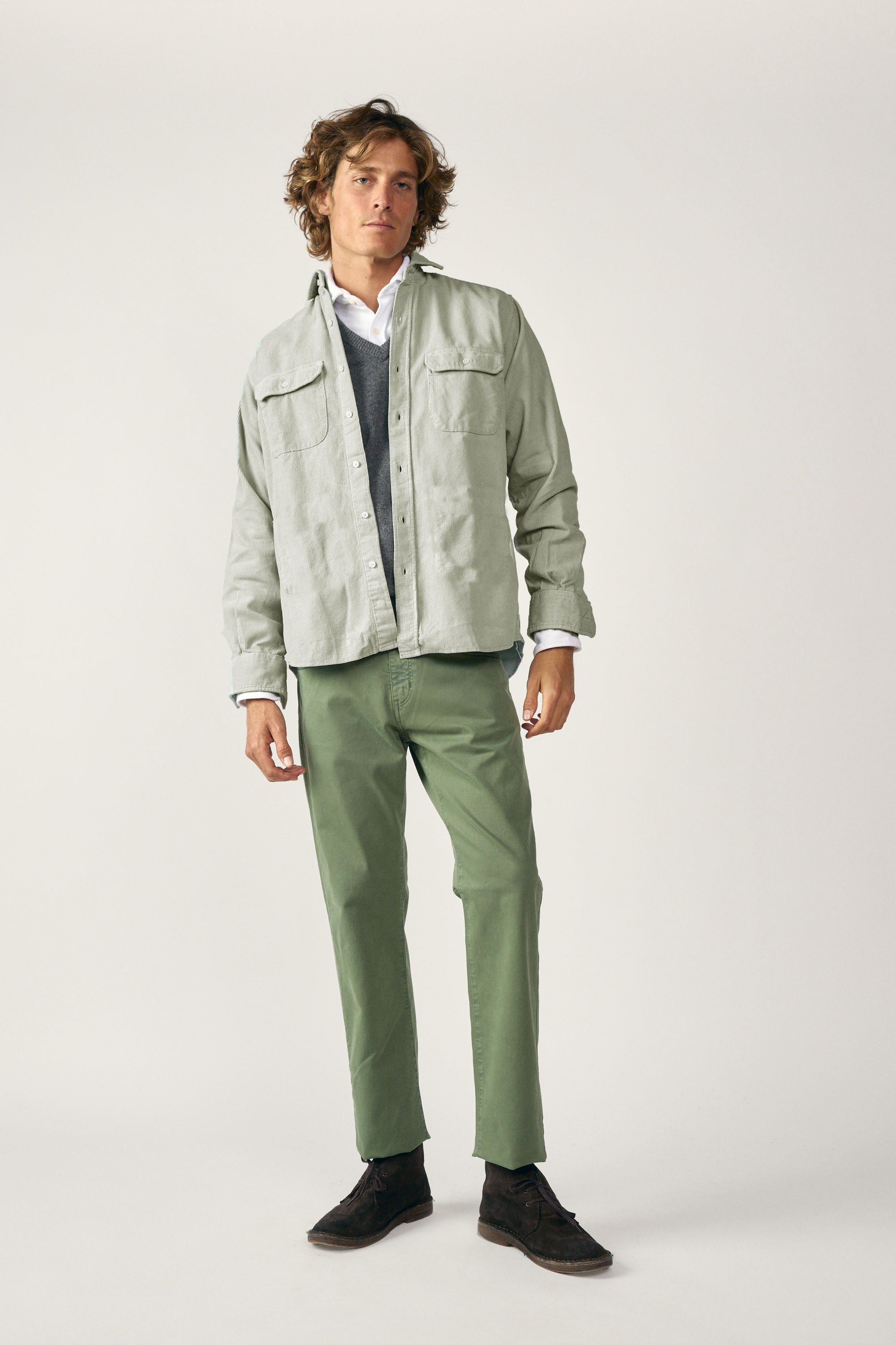 Camisa de Pana Dos Bolsillos - Beige