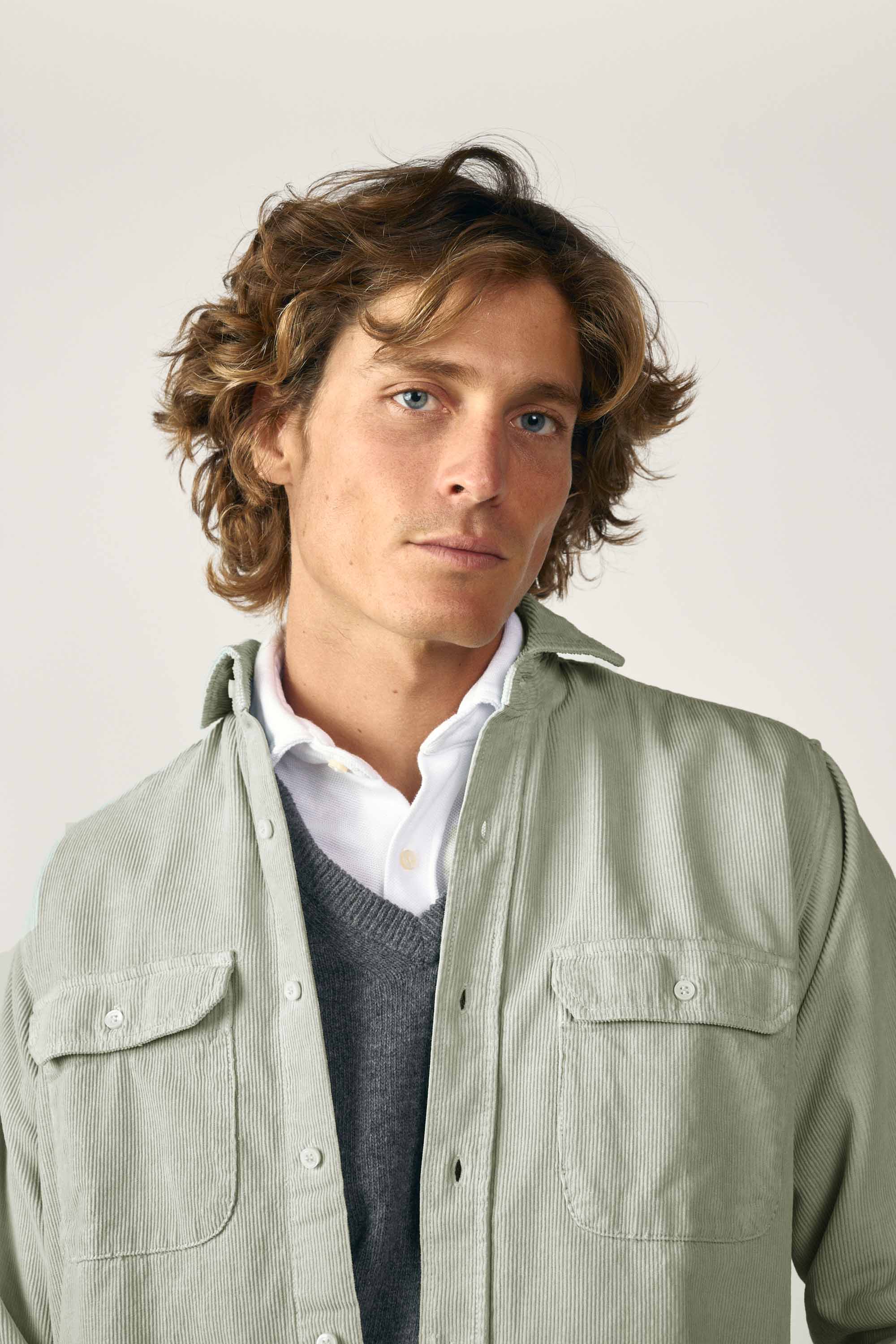 Camisa de Pana Dos Bolsillos - Beige