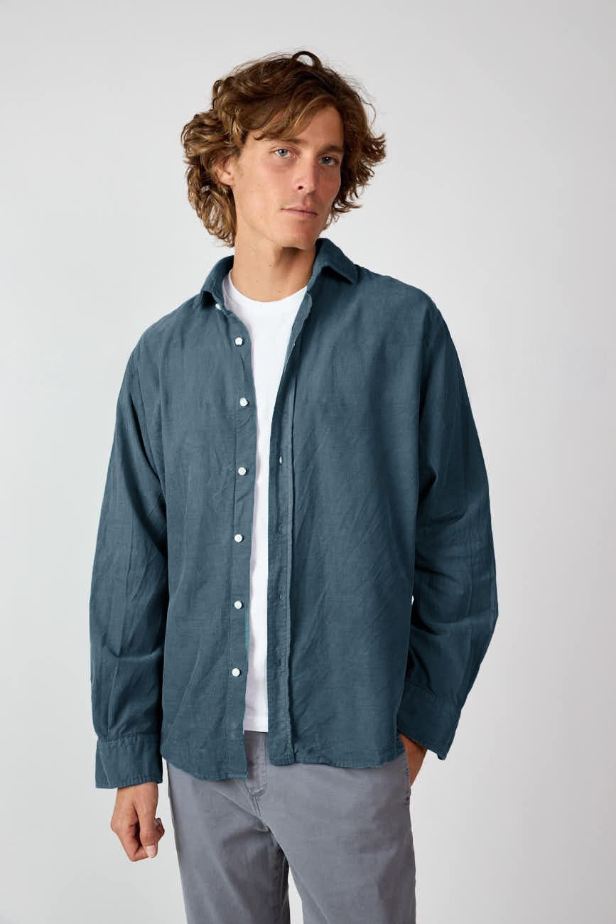 Camisa Micropana - Azul Petrólero