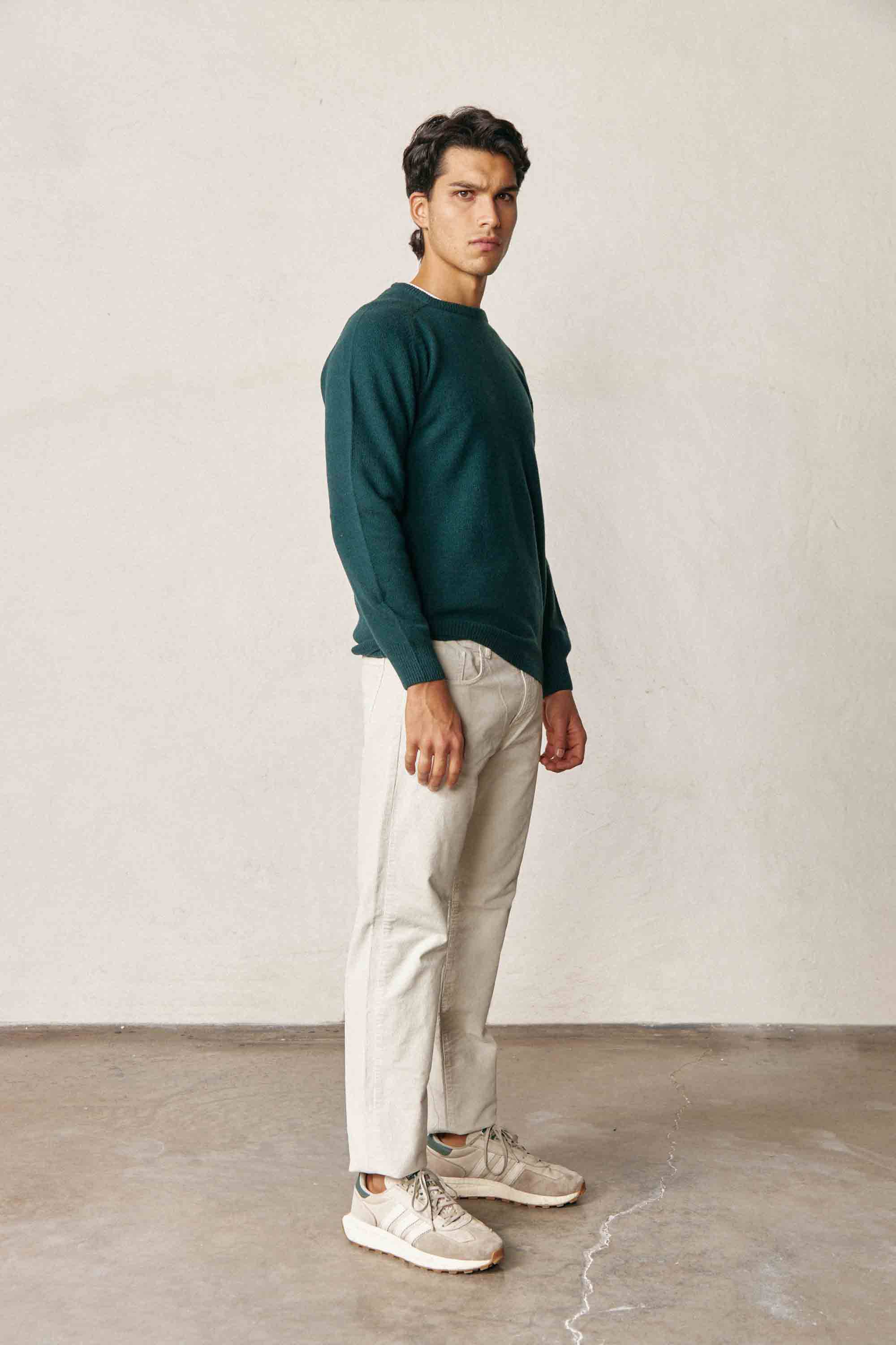 Jersey Cuello Redondo Fino Lambswool - Verde Petróleo - Fernando de Cárcer