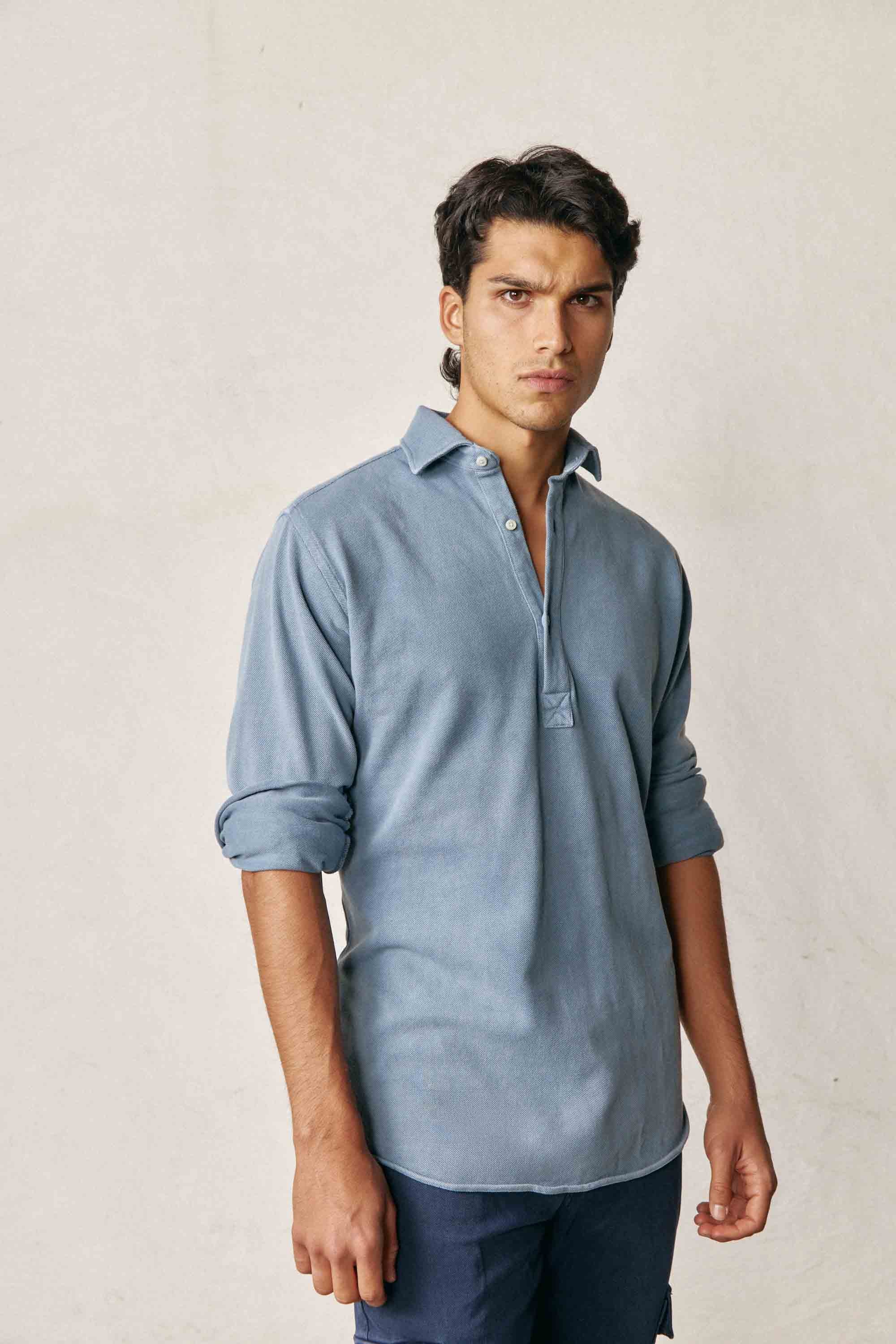 Polera de Piqué - Azul Petróleo