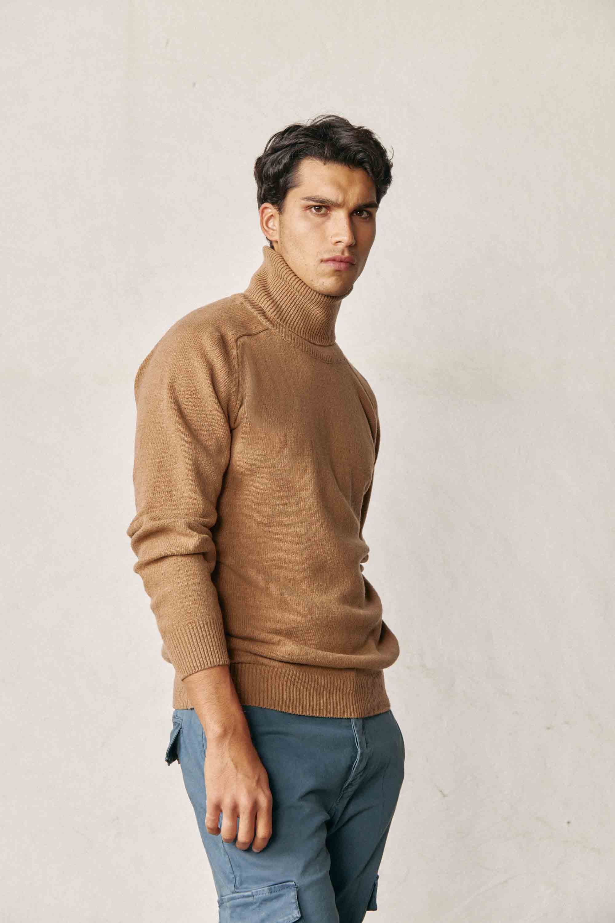 <tc>Sweater</tc> Lambswool Turtleneck - Camel