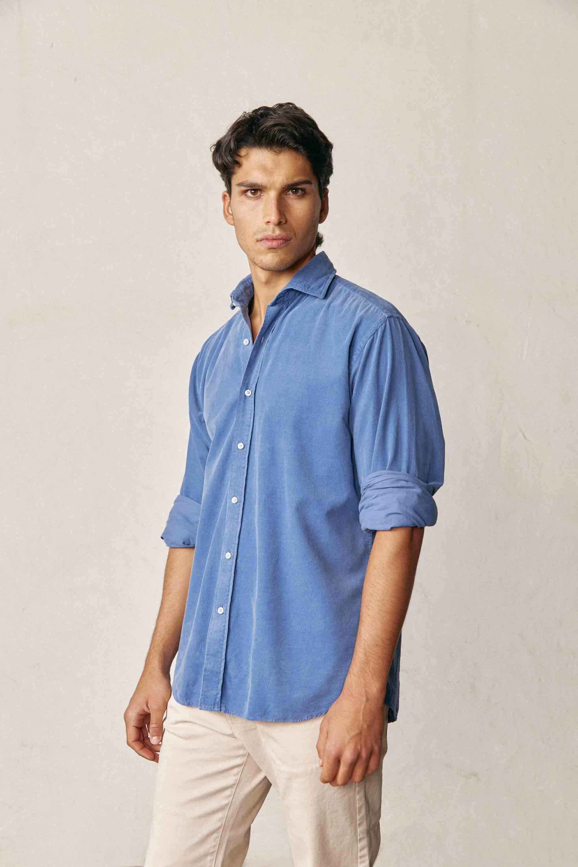 Camisa Micropana - Azul