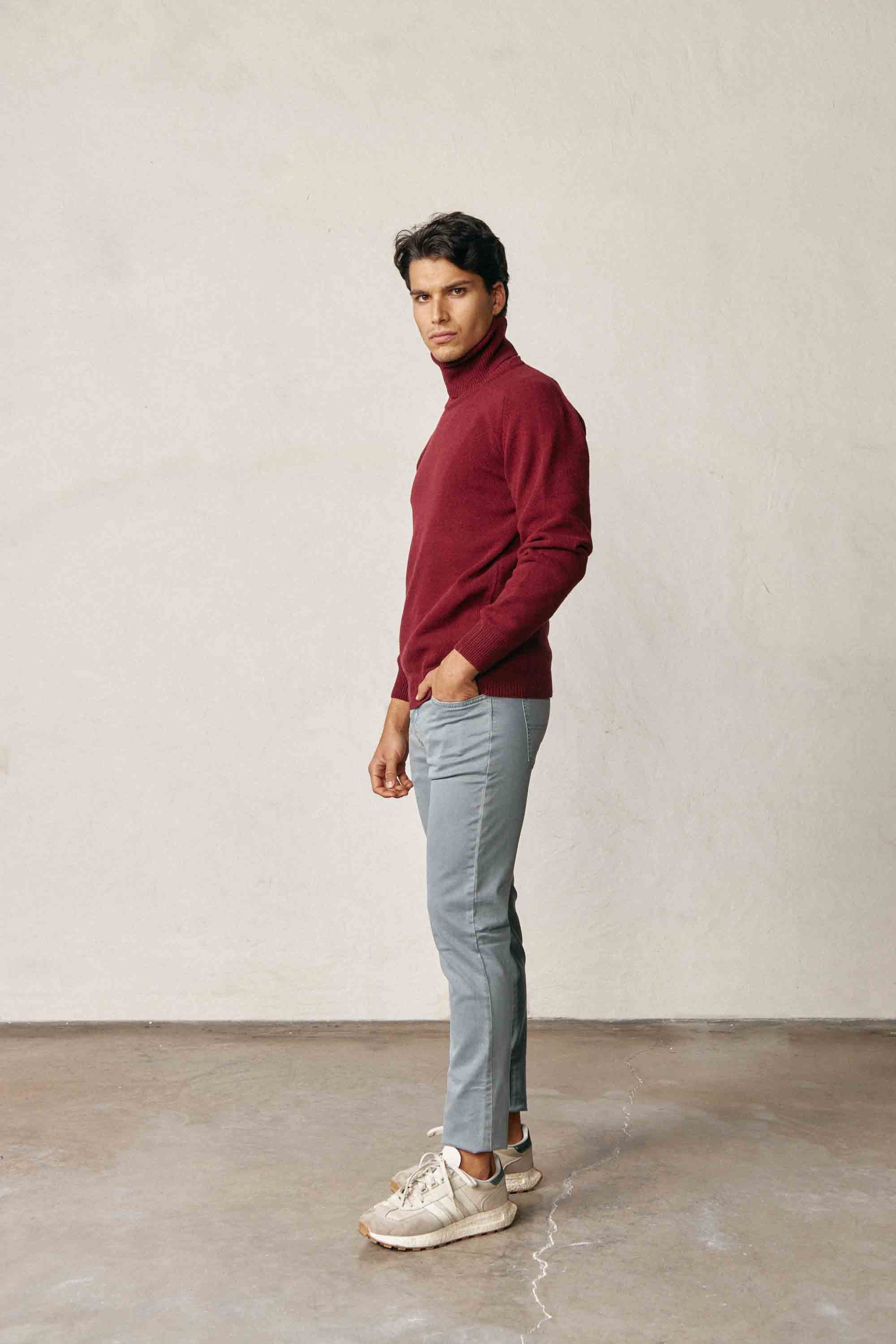 Jersey Cuello Vuelto Lambswool - Burdeos