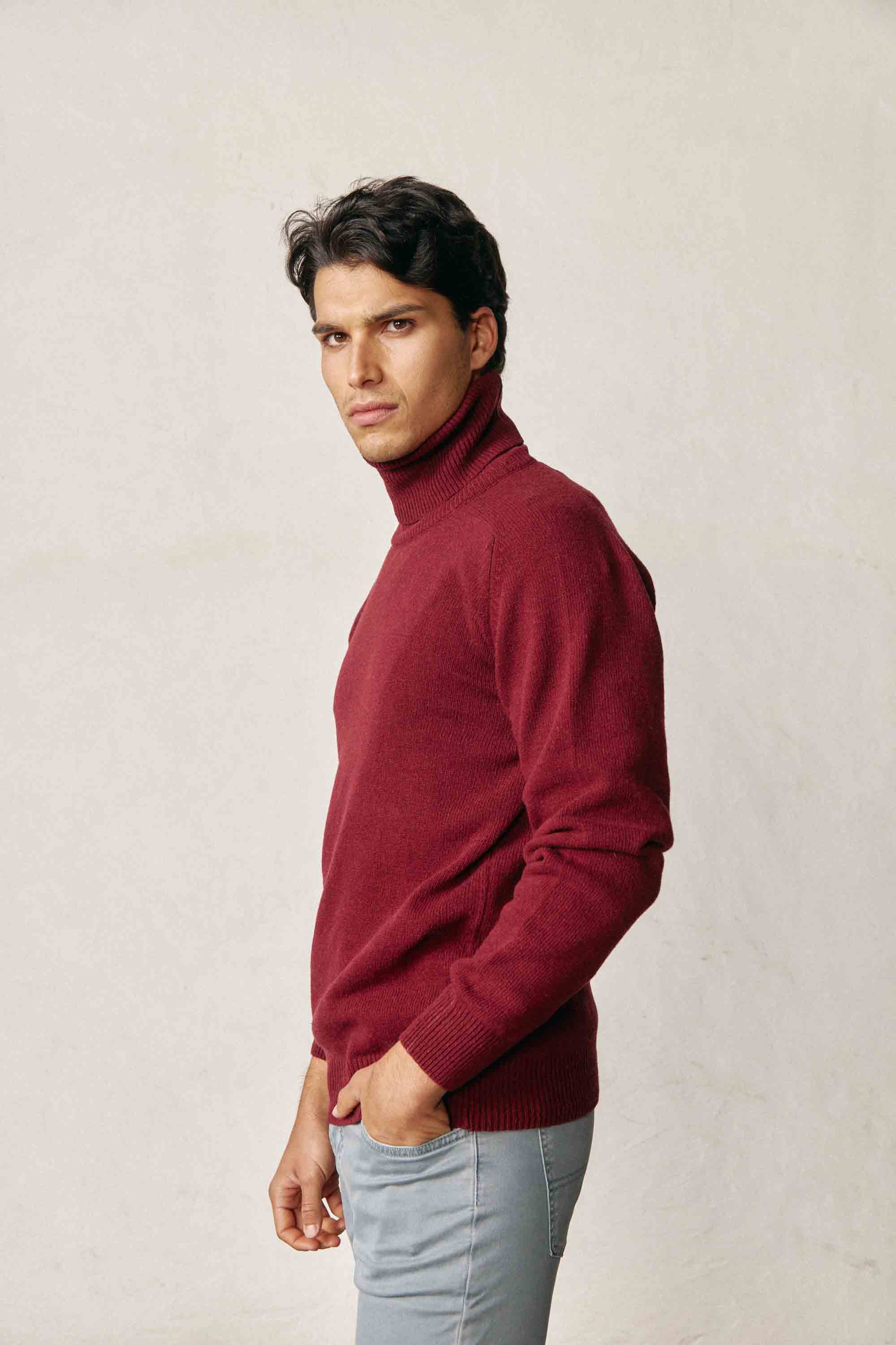 Jersey Cuello Vuelto Lambswool - Burdeos