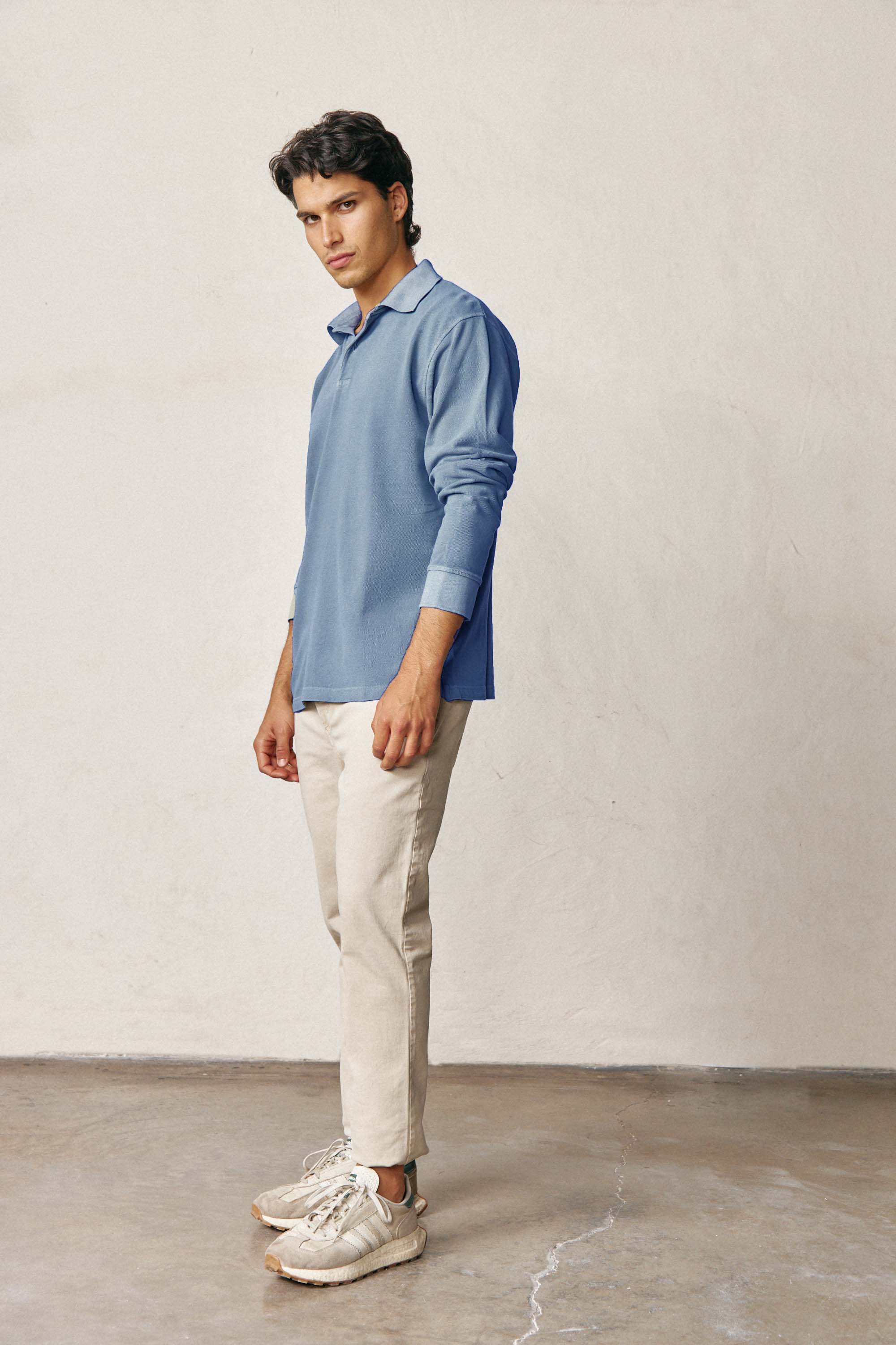 Polo Manga Larga - Azul - Fernando de Cárcer