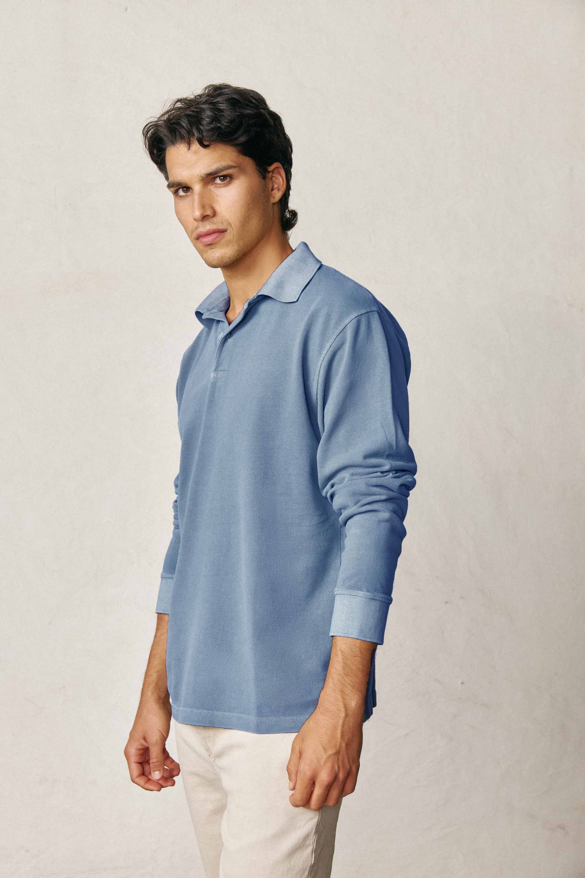 Polo Manga Larga - Azul - Fernando de Cárcer
