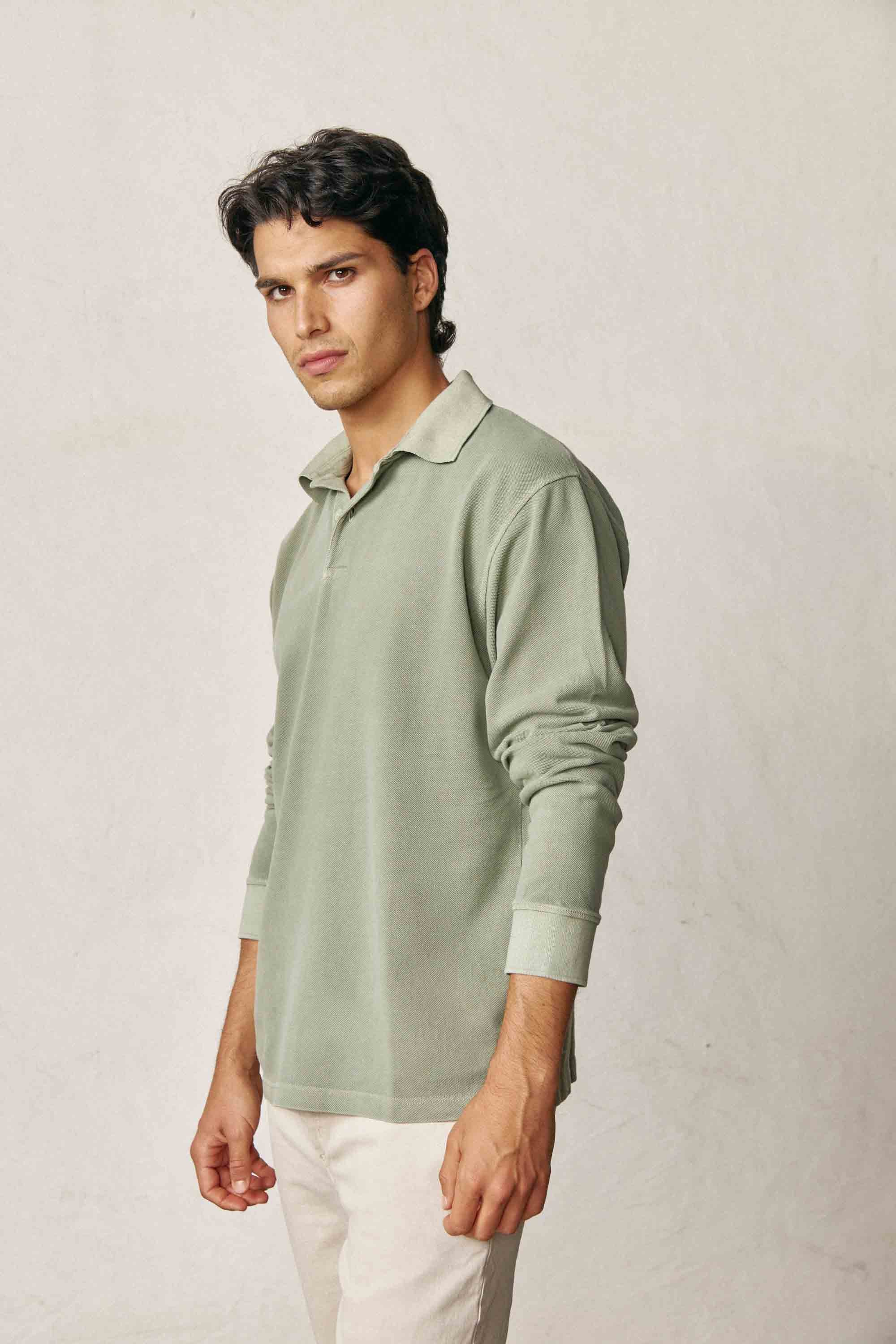 Polo Manga Larga - Verde Claro - Fernando de Cárcer