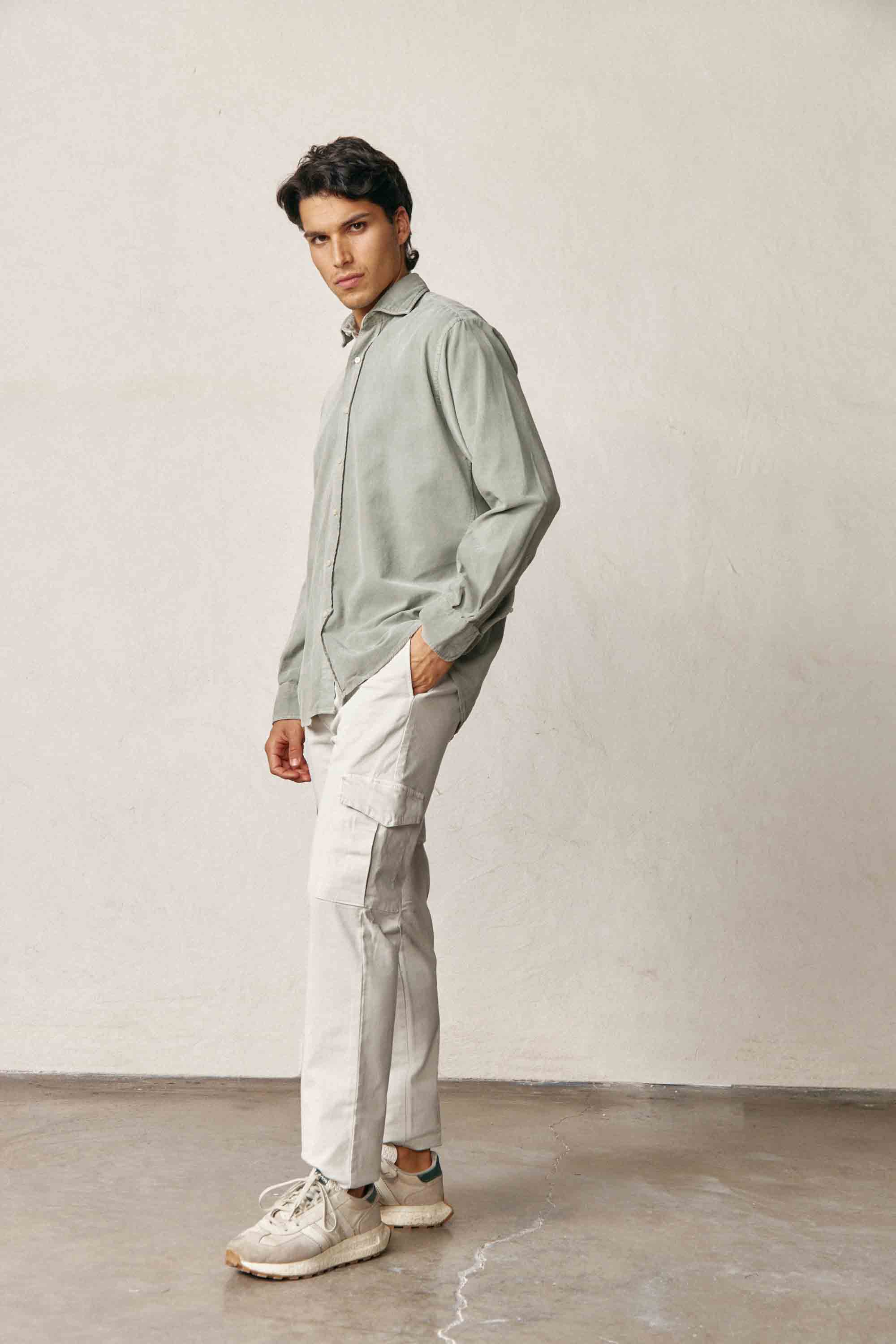 Camisa Micropana - Verde Lavado