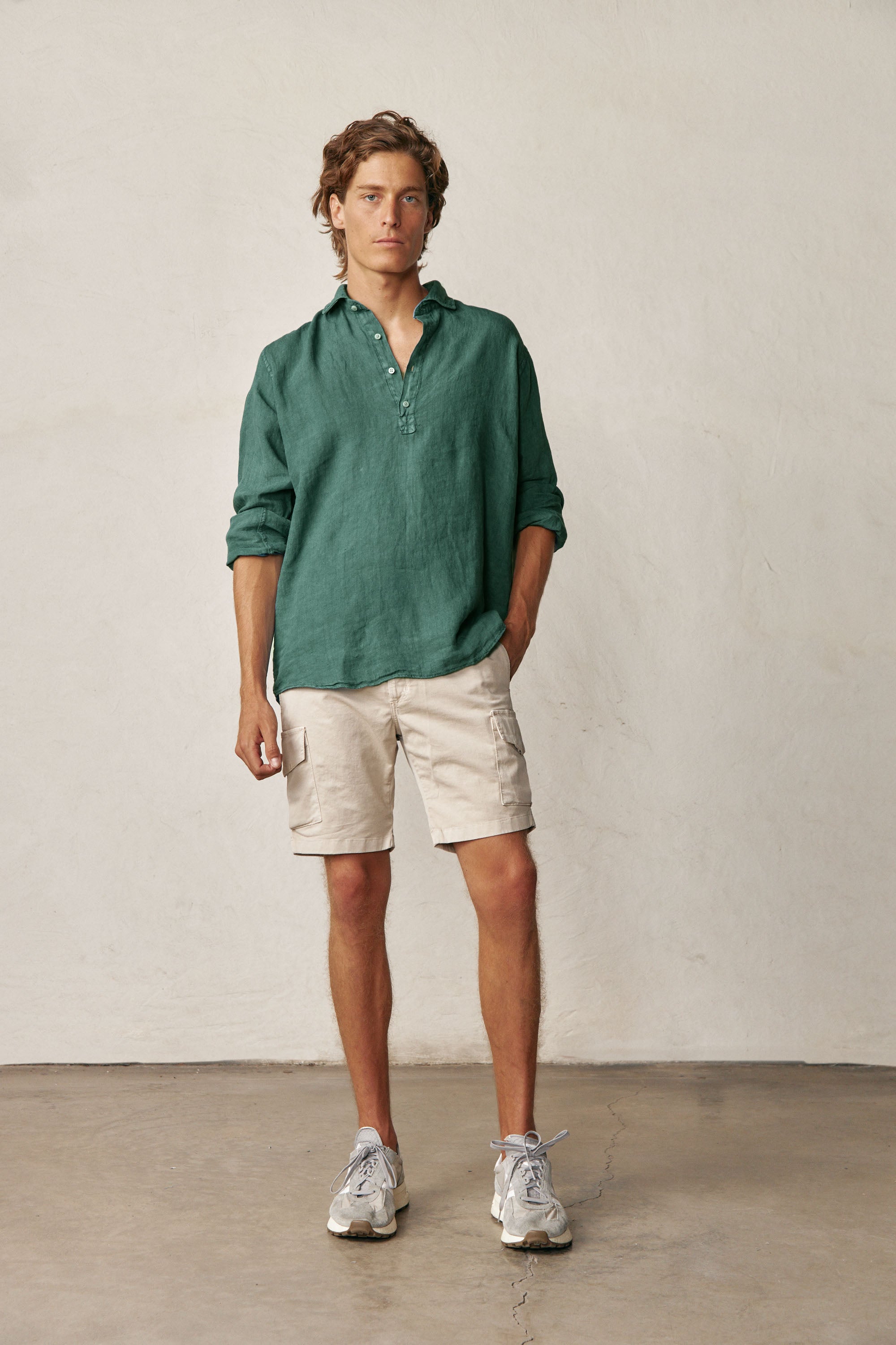 Polera de Lino - Verde Petróleo - Fernando de Cárcer