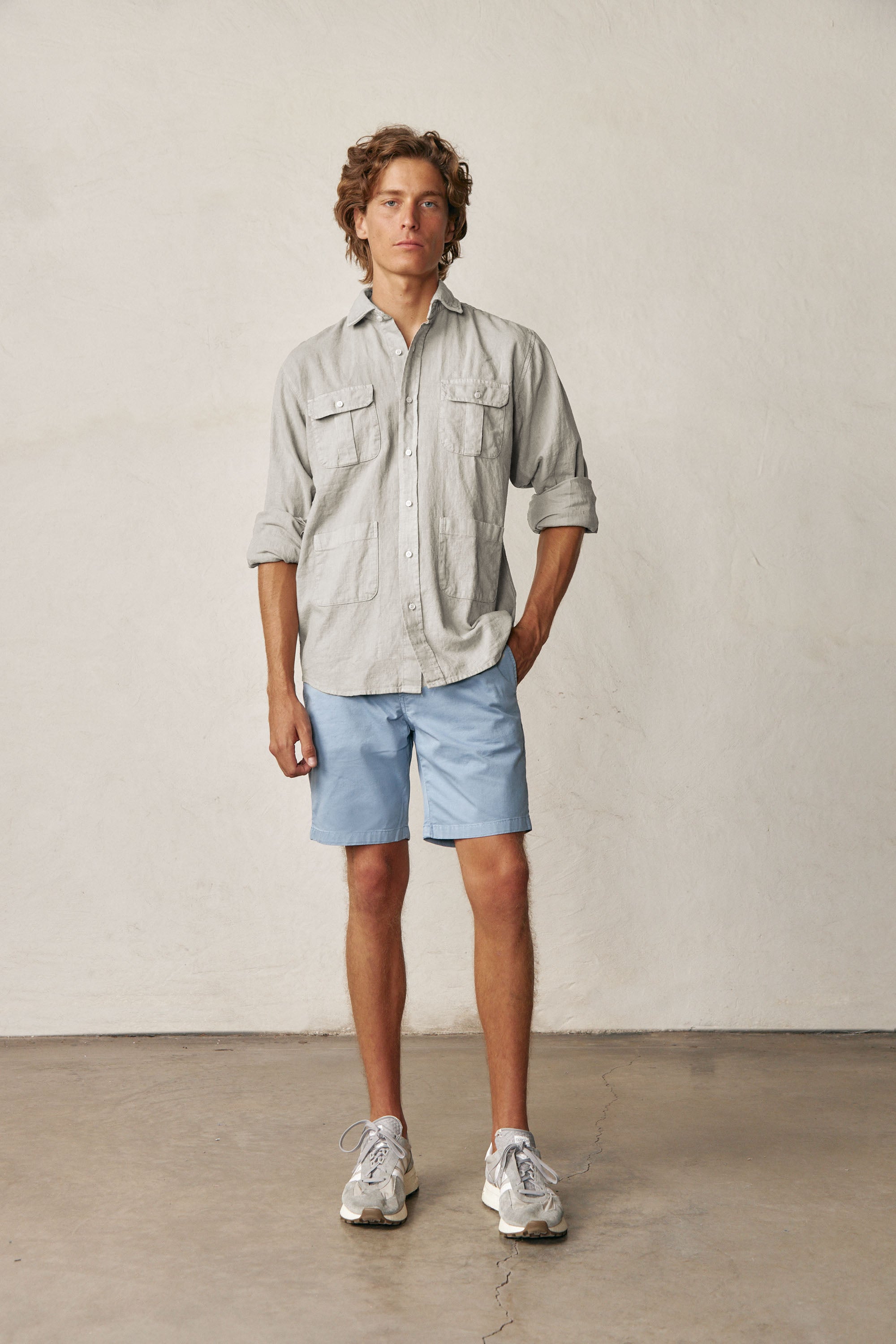 Camisa Guayabera de Lino - Piedra - Fernando de Cárcer