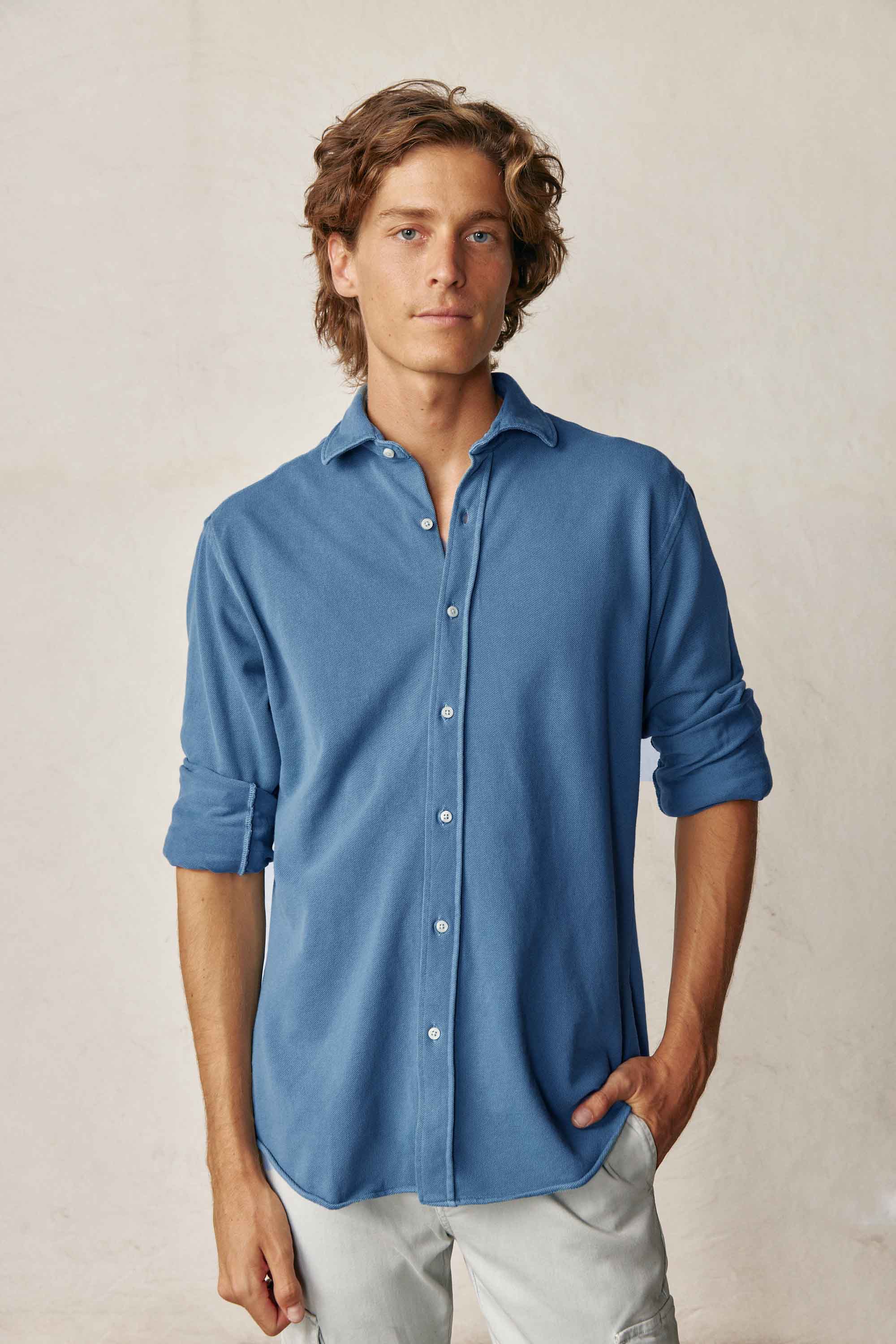 Camisa de Piqué - Azul - Fernando de Cárcer