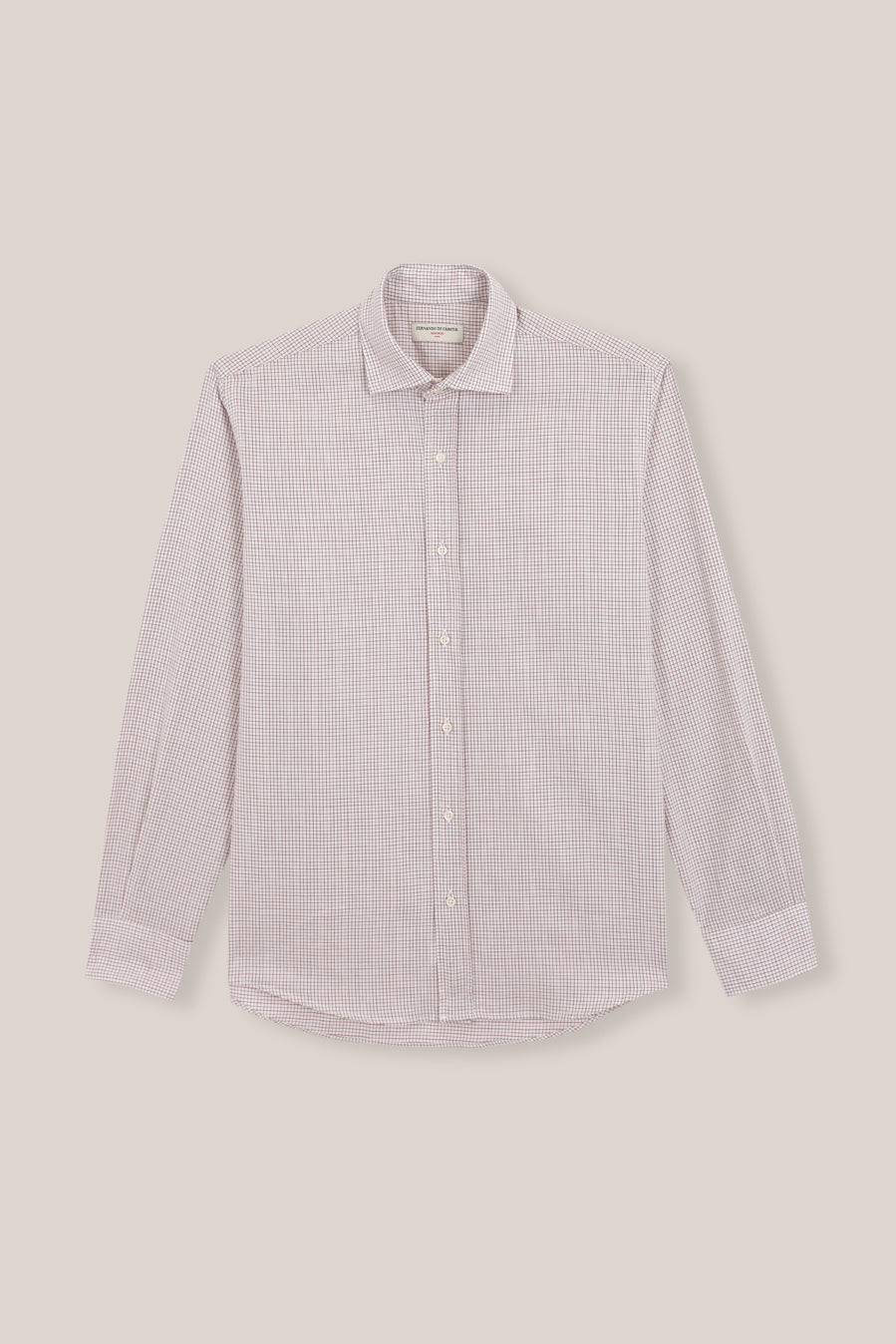 Camisa de Algodón - Cuadros Burdeos y Verde - Fernando de Cárcer