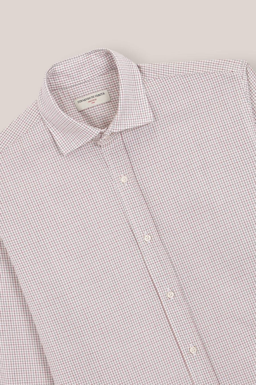 Camisa de Algodón - Cuadros Burdeos y Verde - Fernando de Cárcer