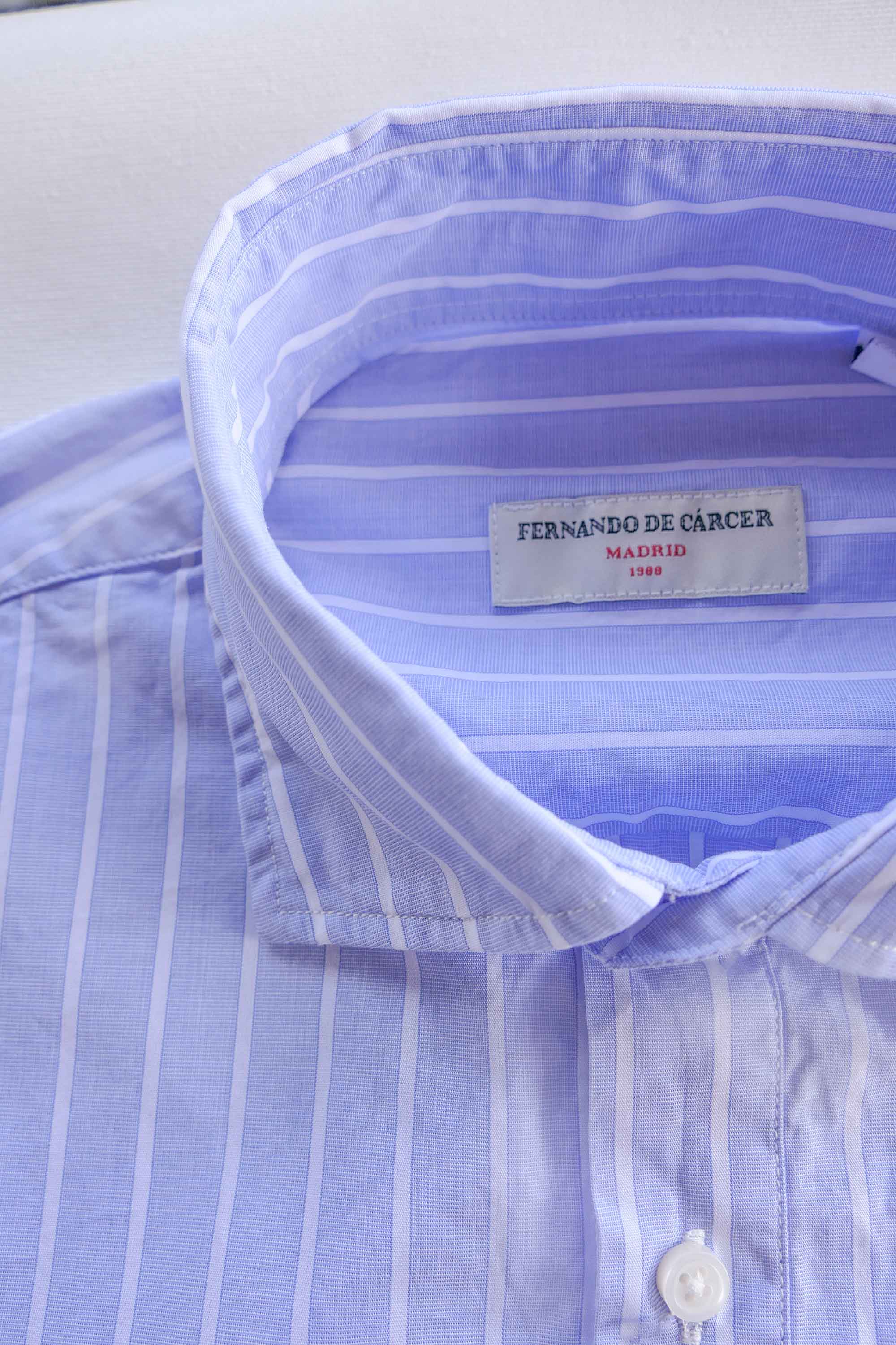 Polera de Algodón - Rayas Azul y Blanco - Fernando de Cárcer